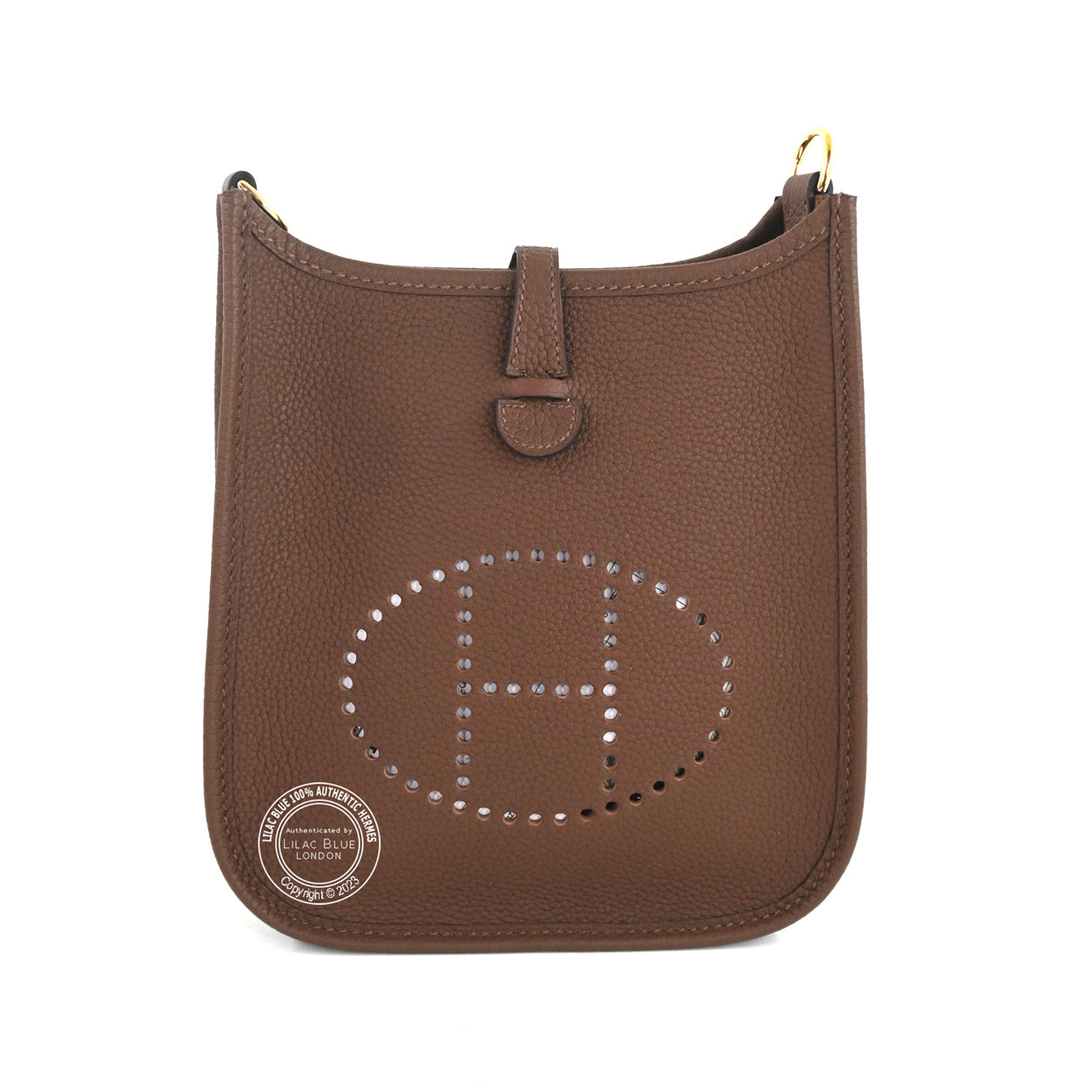 Hermes Evelyne 16cm Cacao Mini Clemence GHW