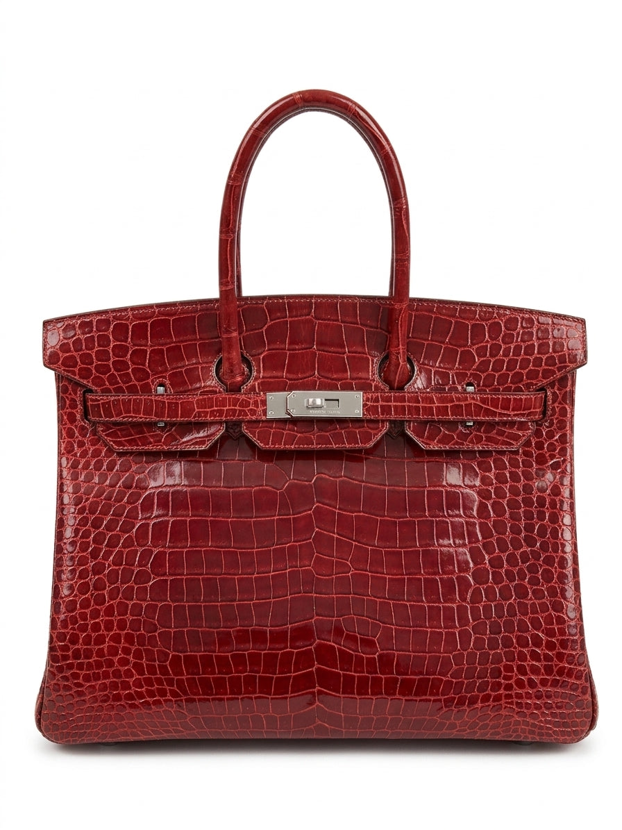 Hermès Birkin 35cm Rouge H Shiny Croc PHW