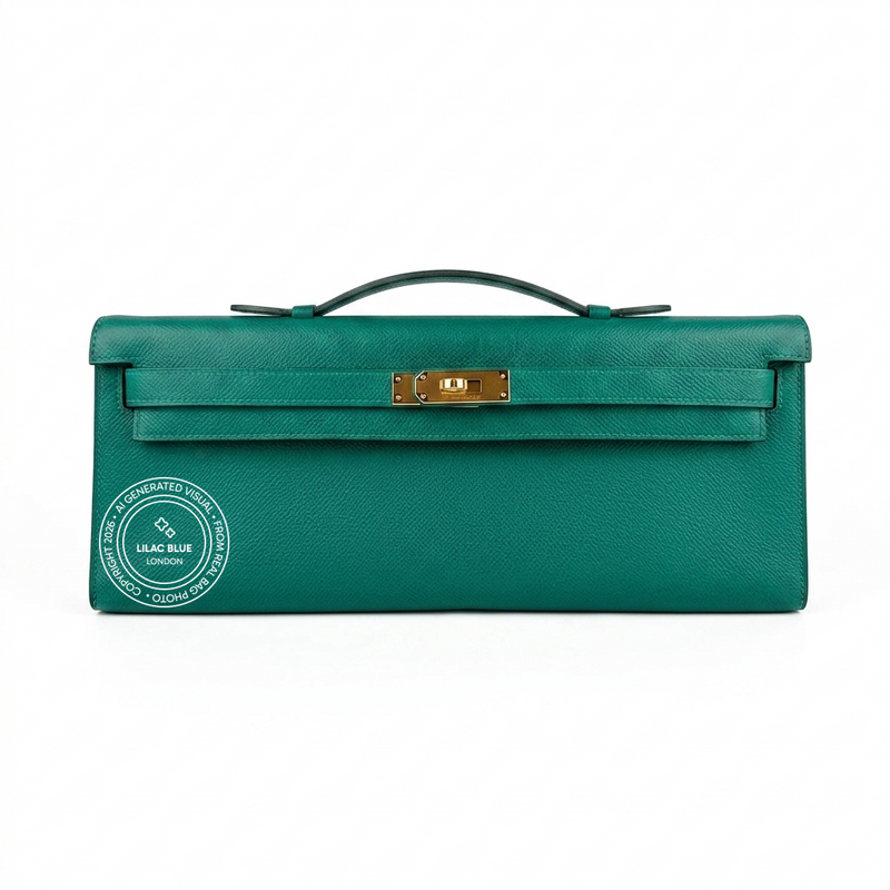Hermès Kelly Cut 31cm Malachite Epsom GHW - Preloved