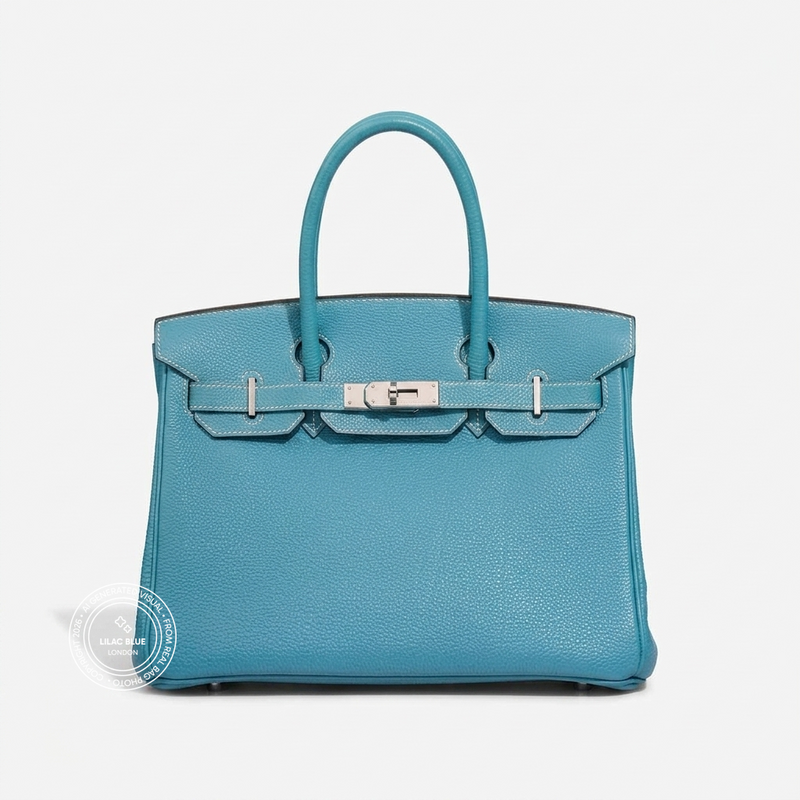 Hermès Birkin 30cm Bleu Jean Togo PHW - Preloved