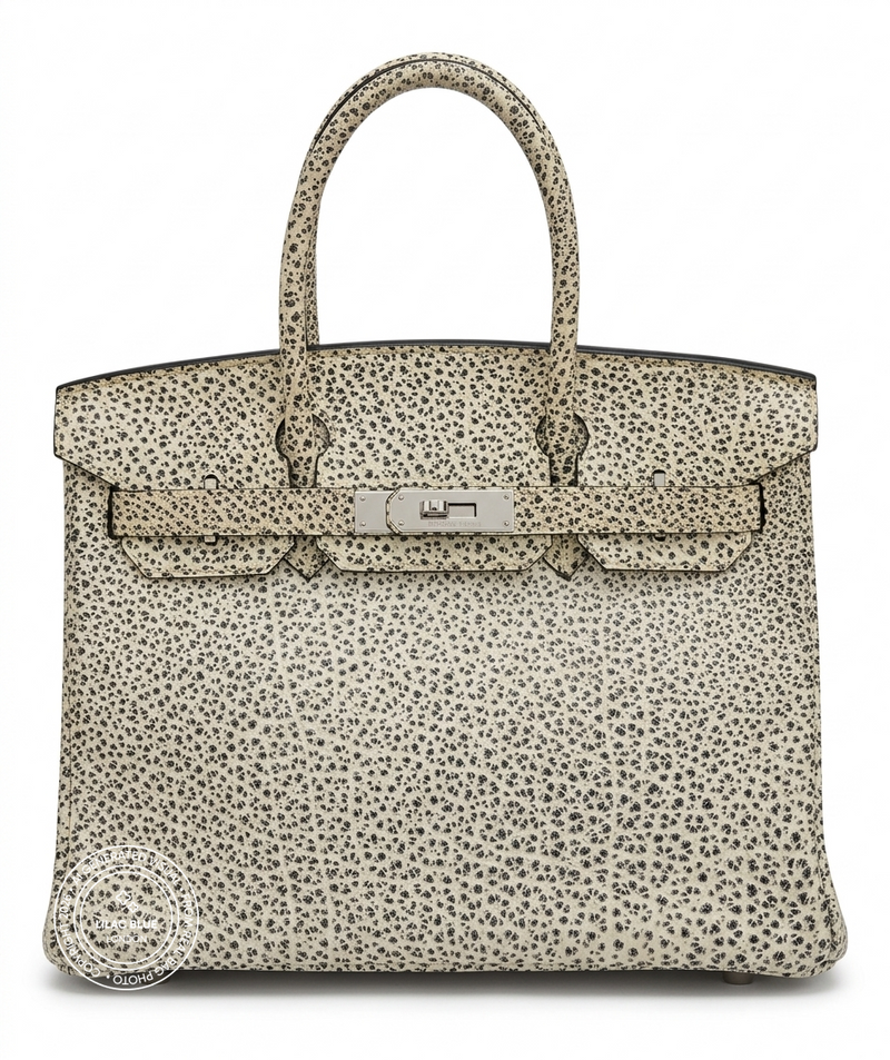 Hermès Birkin 30cm Dalmatian Buffalo PHW - Preloved