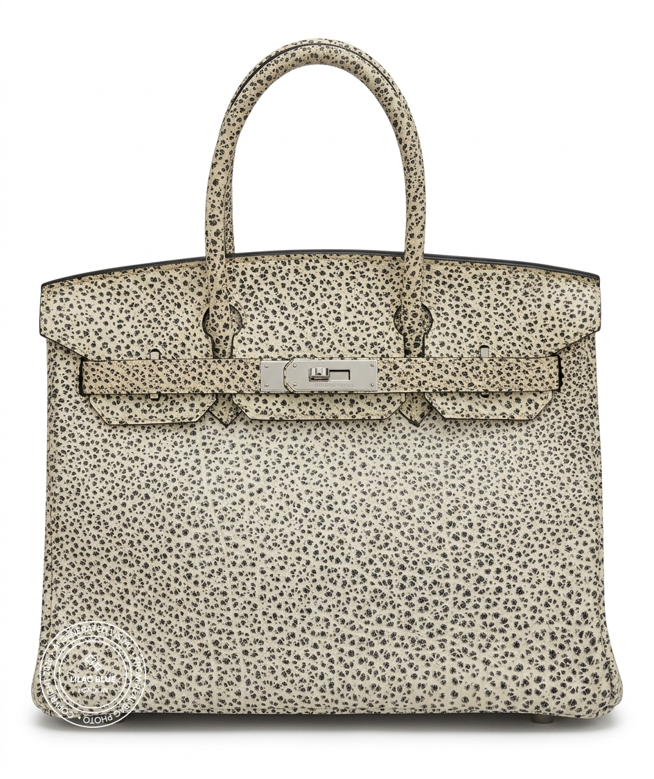 Hermès Birkin 30cm Dalmatian Buffalo PHW - Preloved