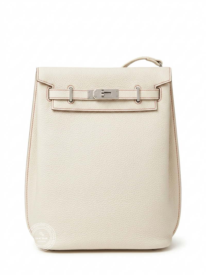 Hermès Kelly 22cm Blanc Clemence PHW - Preloved