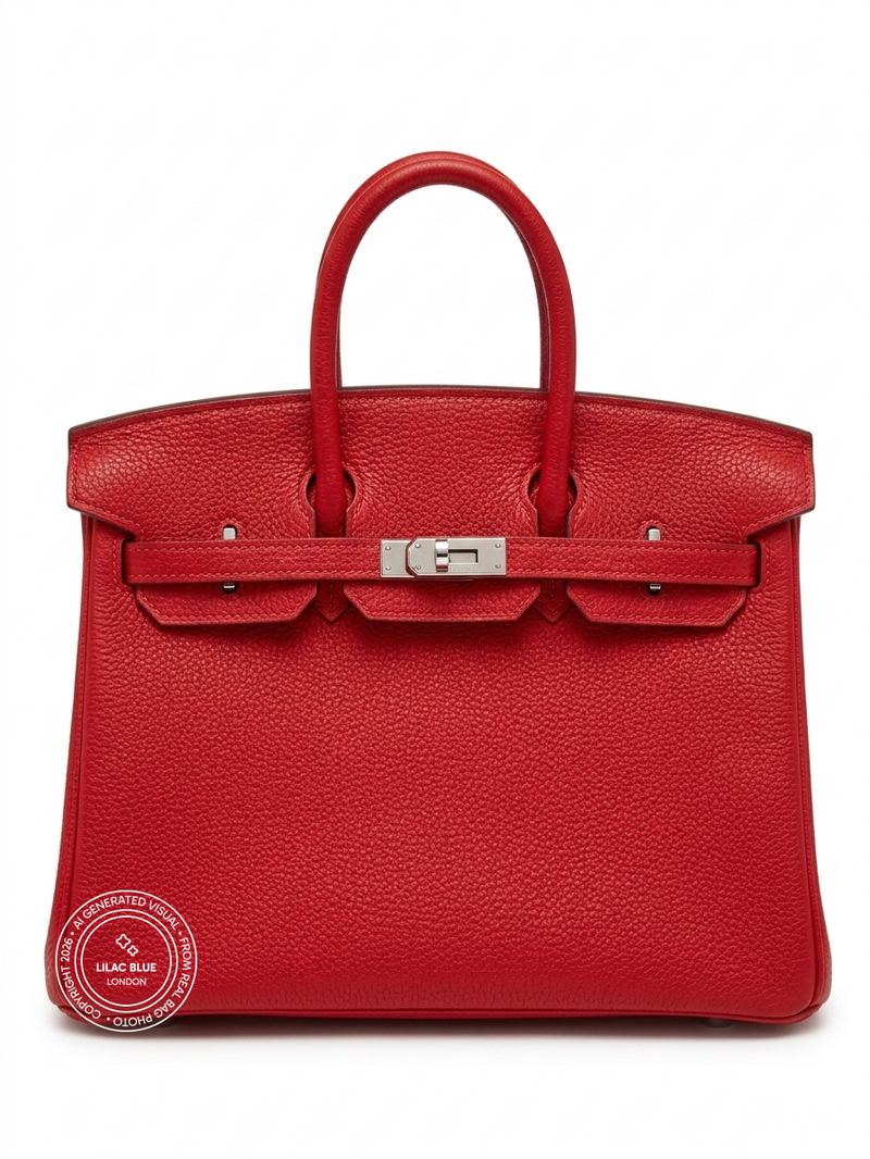Hermès Birkin Verso 25cm Rouge Vif/Rouge Grenat Togo PHW - Preloved