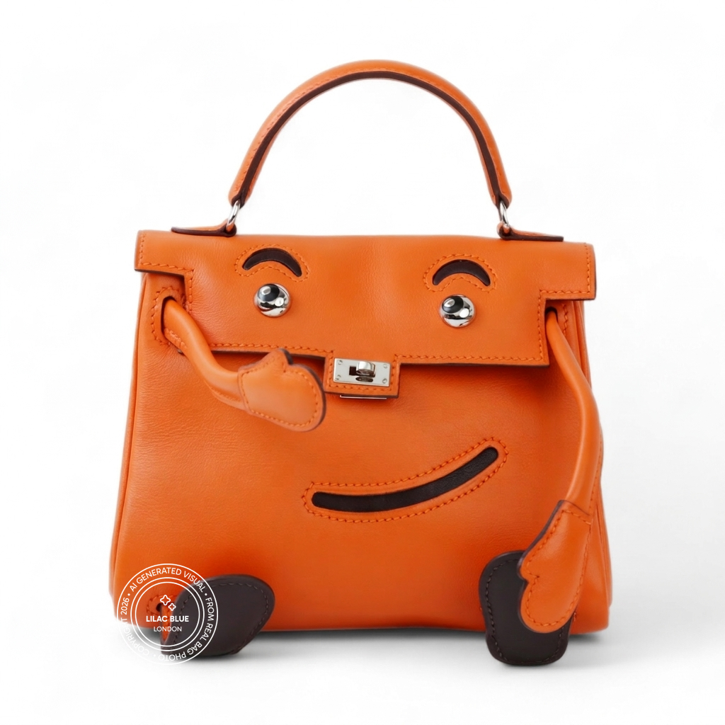 Hermès Kelly 16cm Orange/Ebene Gulliver PHW - Preloved
