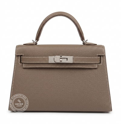 Hermès Kelly 20cm Etoupe Epsom PHW - Preloved