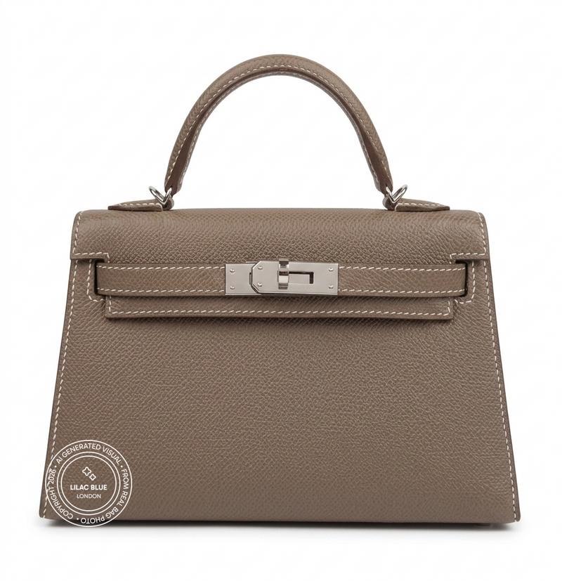 Hermès Kelly 20cm Etoupe Epsom PHW - Preloved