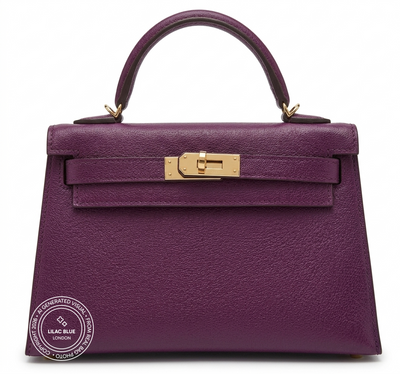 Hermès Kelly 20cm Anemone Chèvre PBHW
