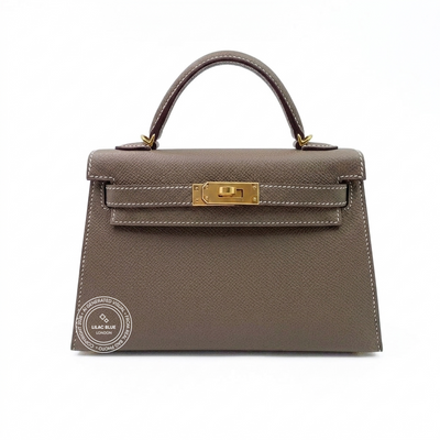 Hermès Kelly 20cm Etoupe Epsom GHW
