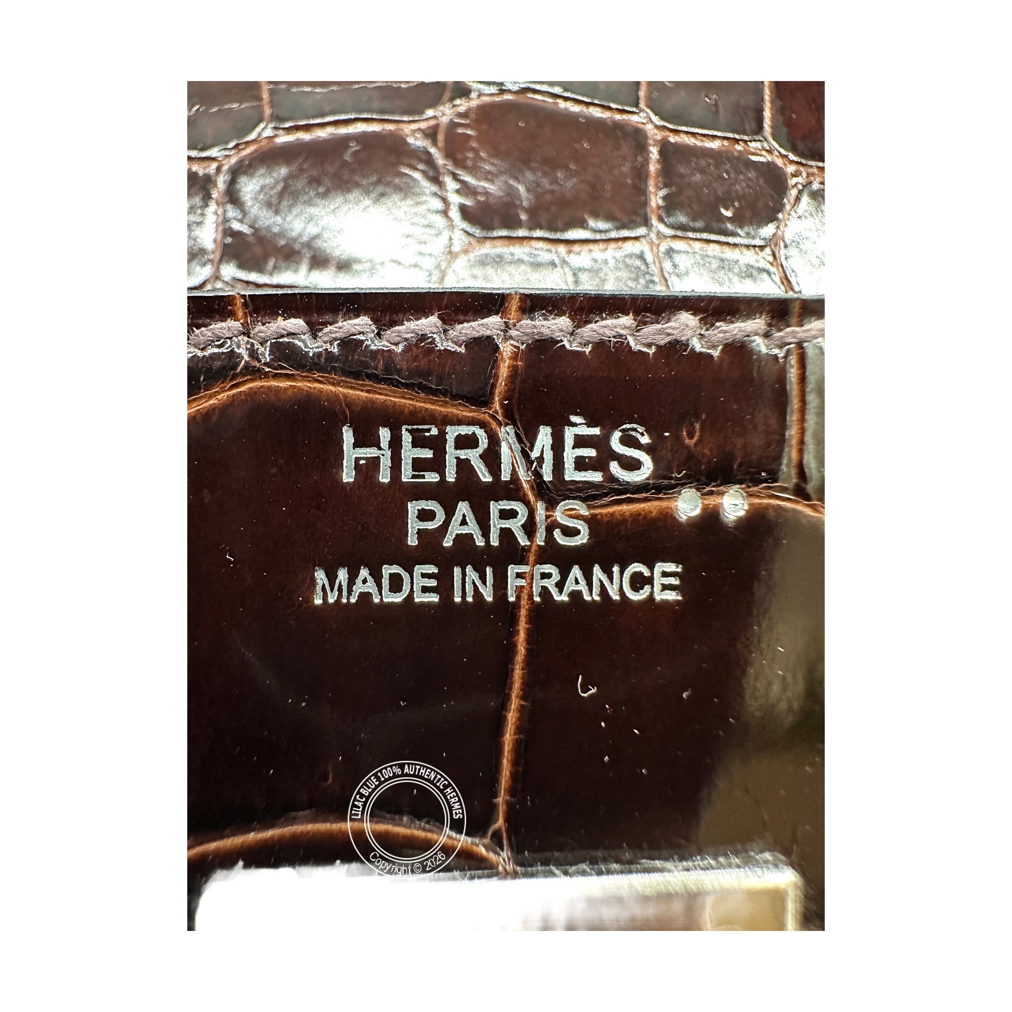 Hermès Birkin 30 Havana Shiny Niloticus Palladium Hardware — view 10