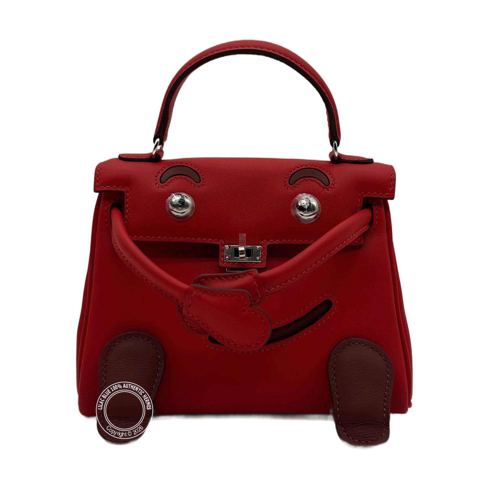 Hermès Kelly Doll Rouge Radieux Swift Palladium Hardware — view 2