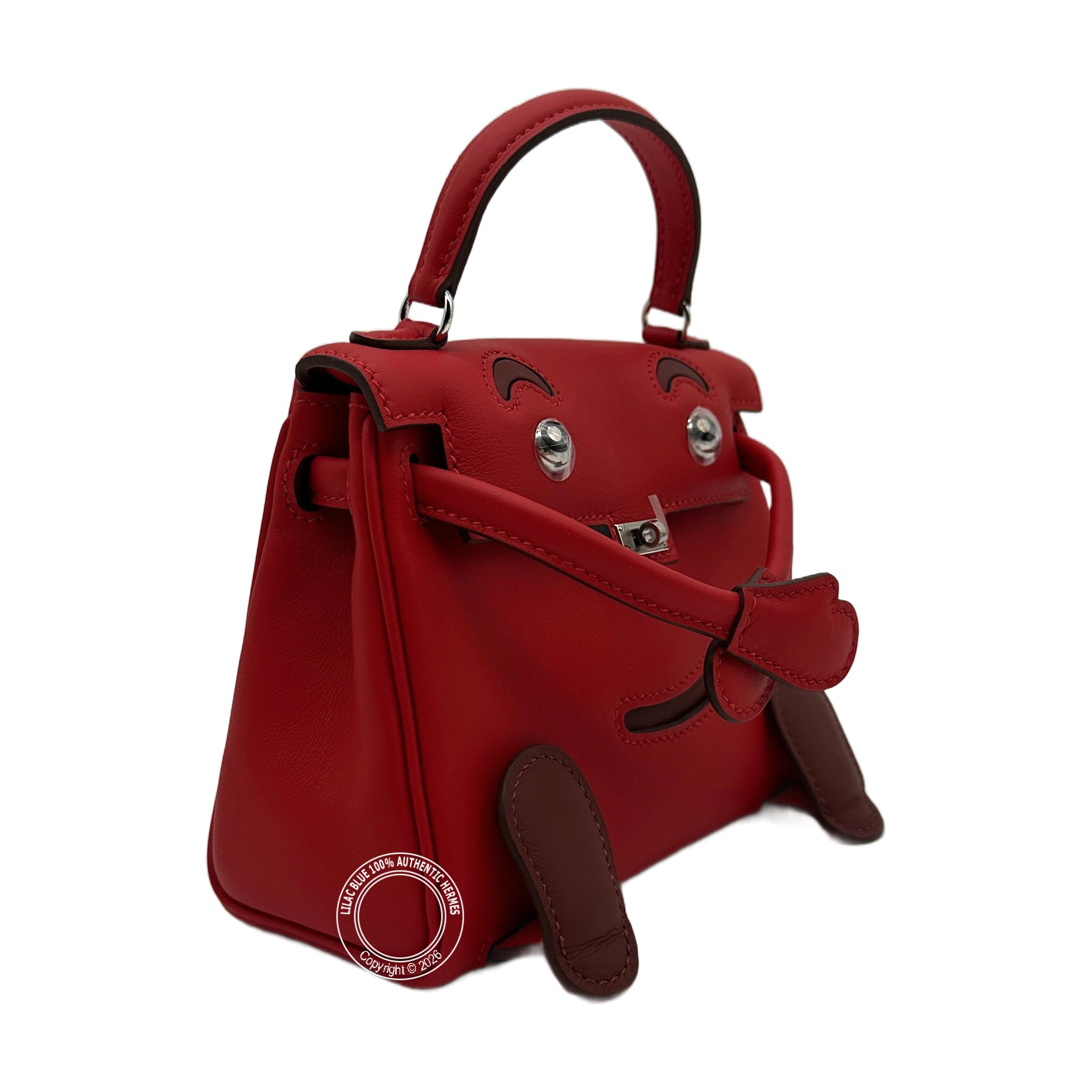 Hermès Kelly Doll Rouge Radieux Swift Palladium Hardware — view 4