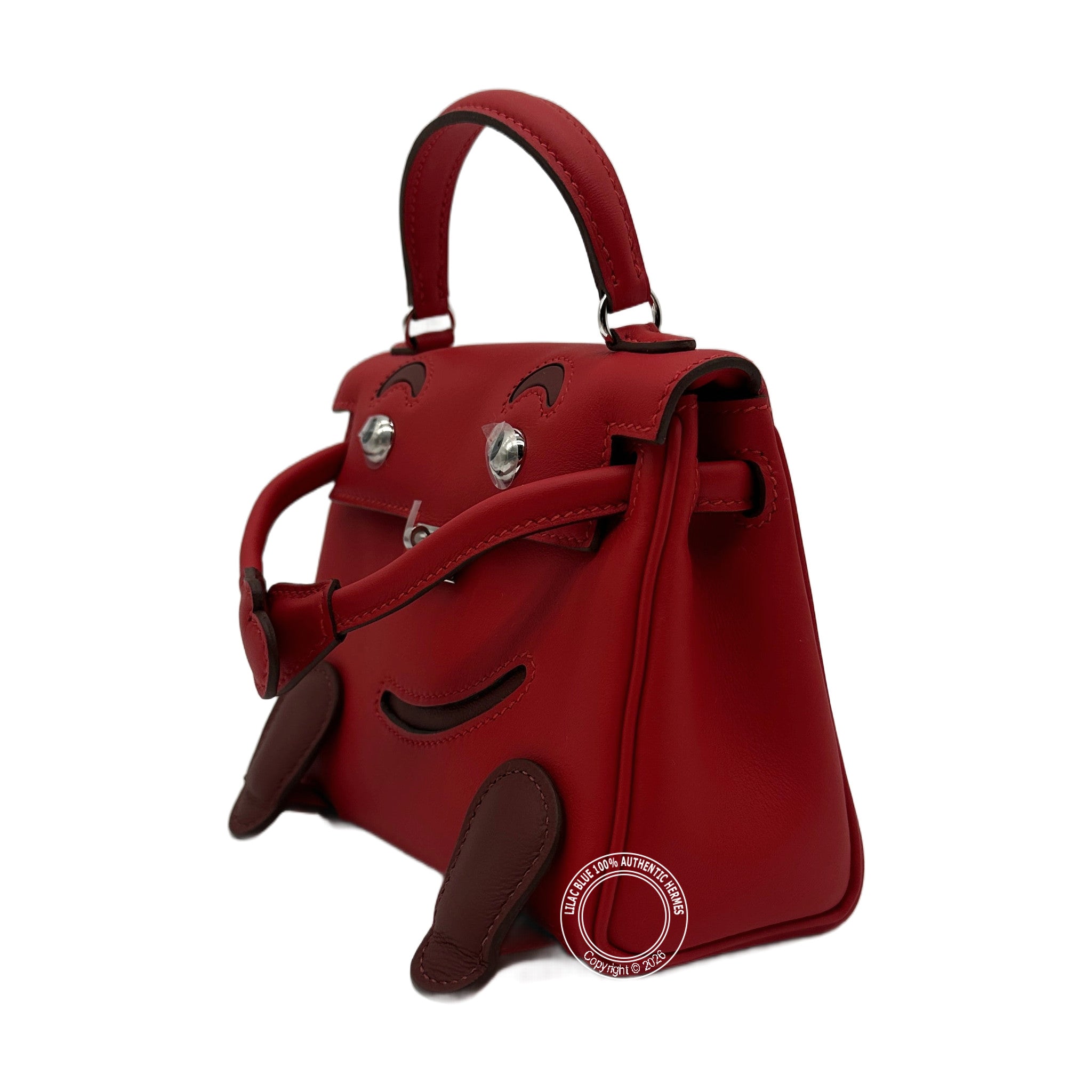 Hermès Kelly Doll Rouge Radieux Swift Palladium Hardware — view 6