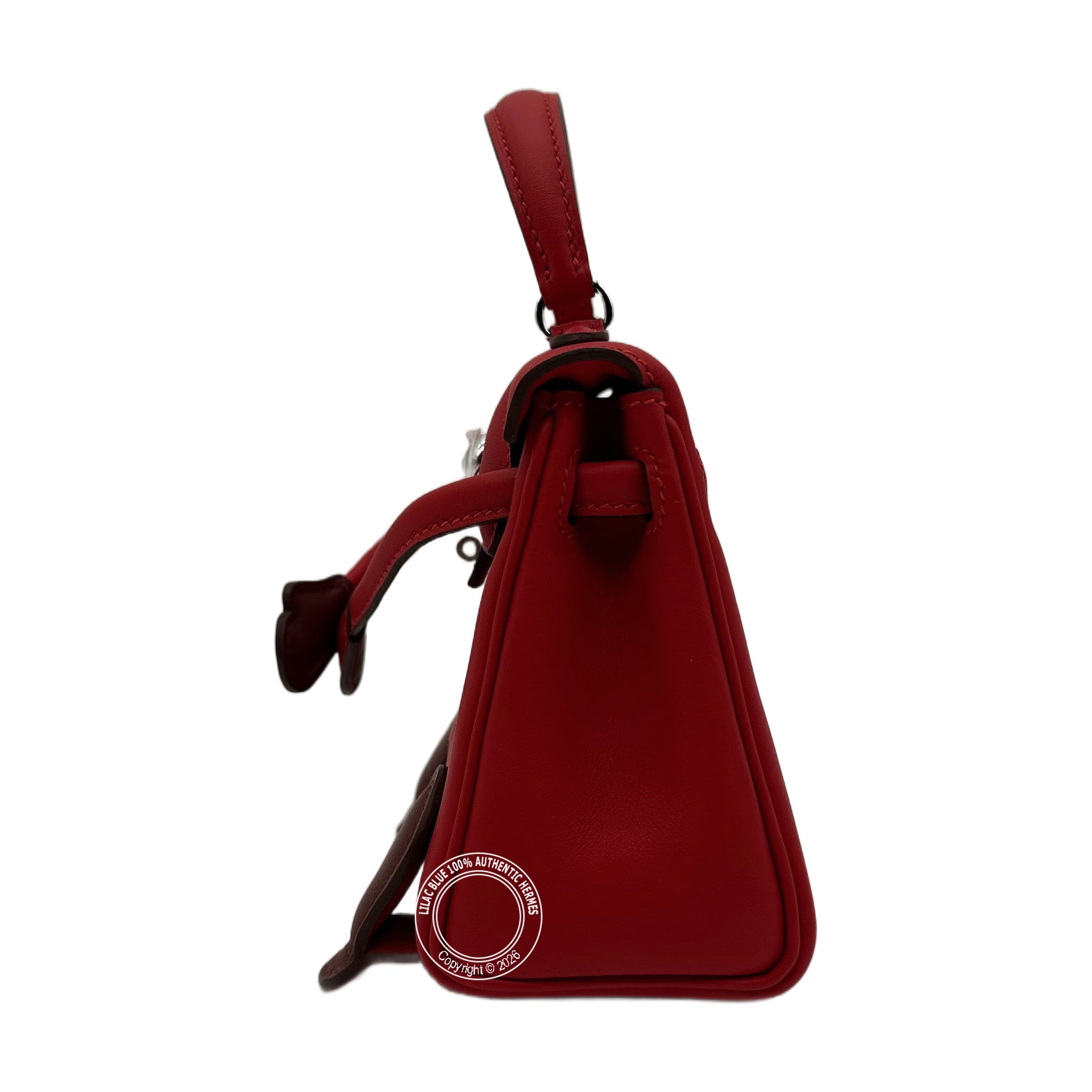 Hermès Kelly Doll Rouge Radieux Swift Palladium Hardware — view 7