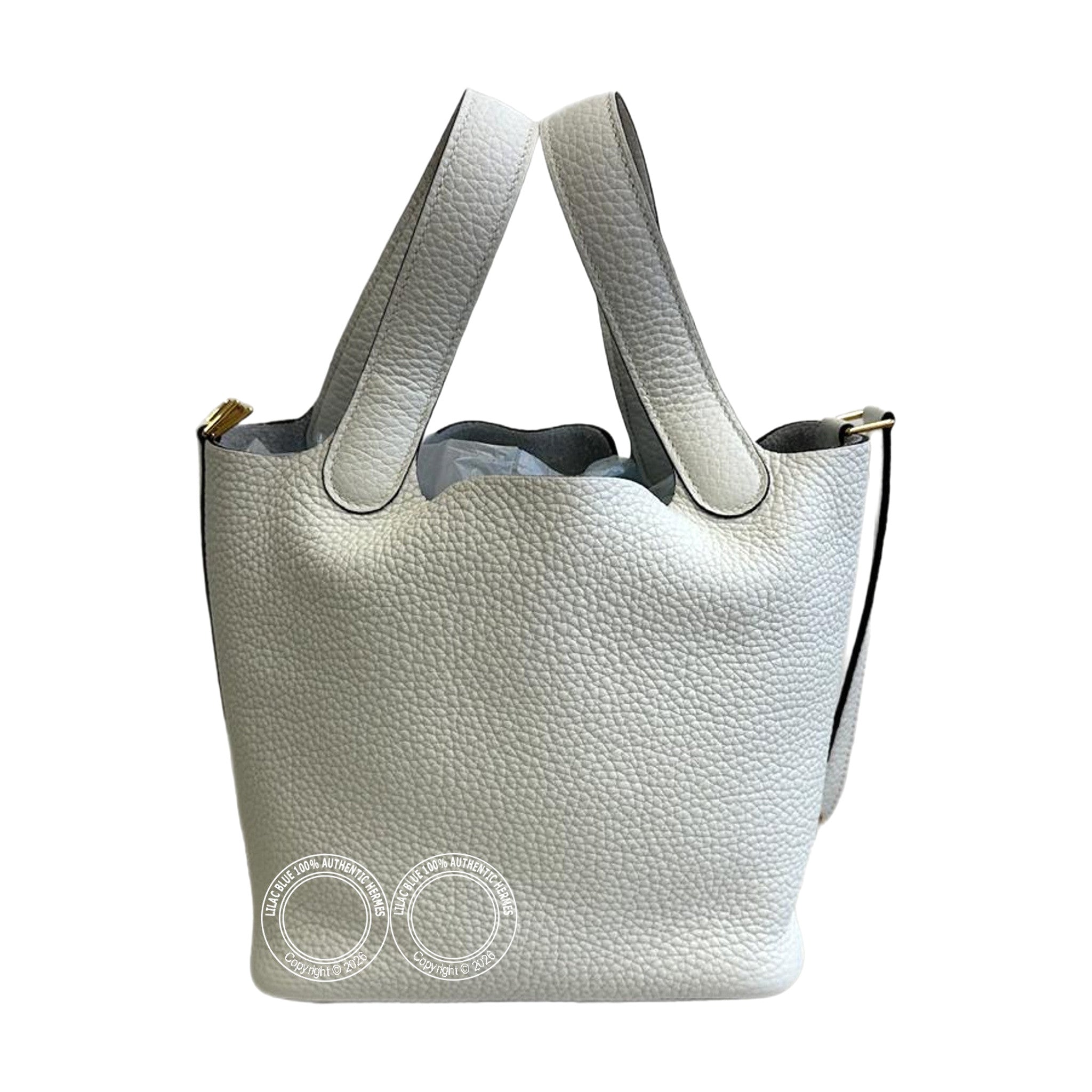 Hermès Picotin 18 New White Tourillion Clemence Gold Hardware
