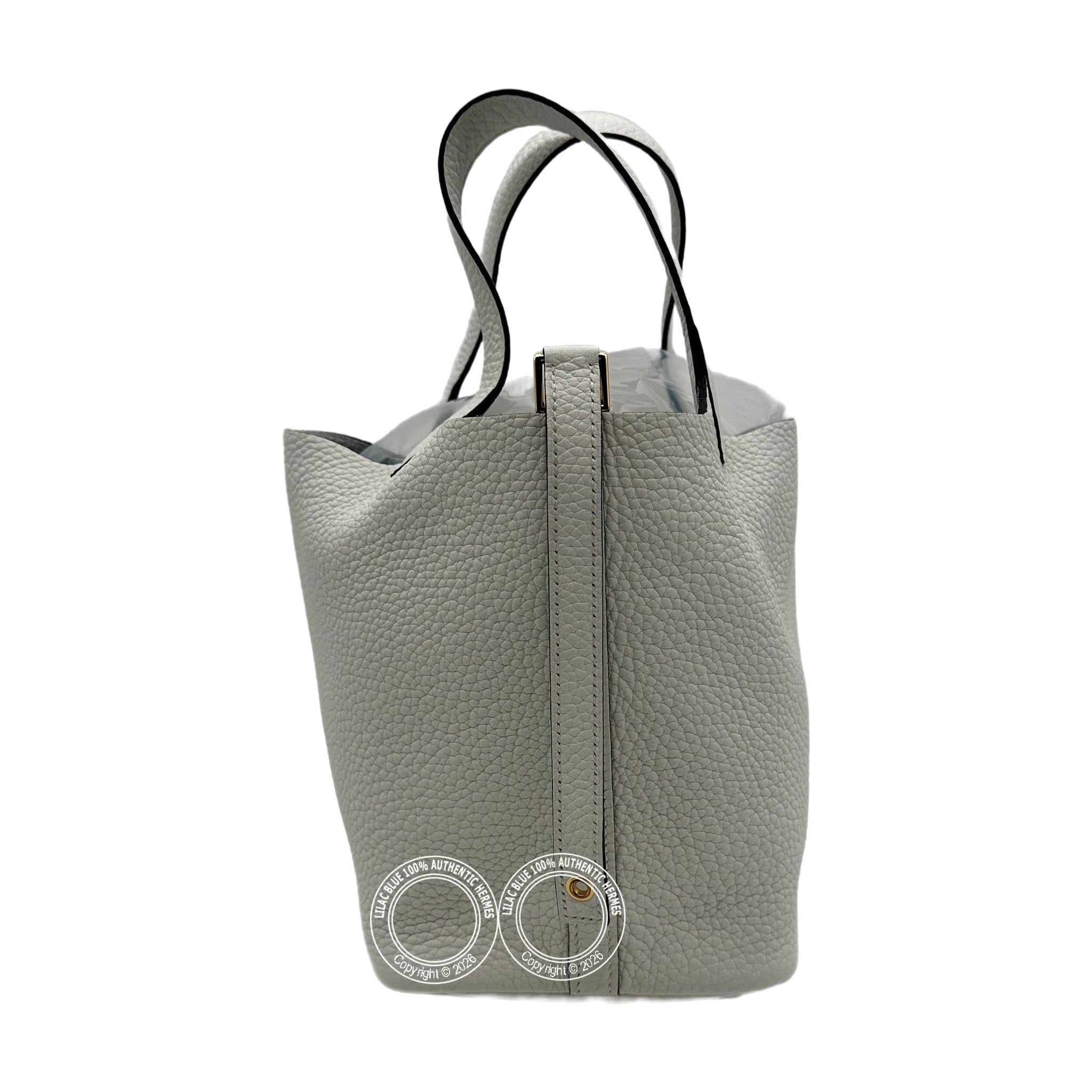 Hermès Picotin 18 New White Tourillion Clemence Gold Hardware — view 2