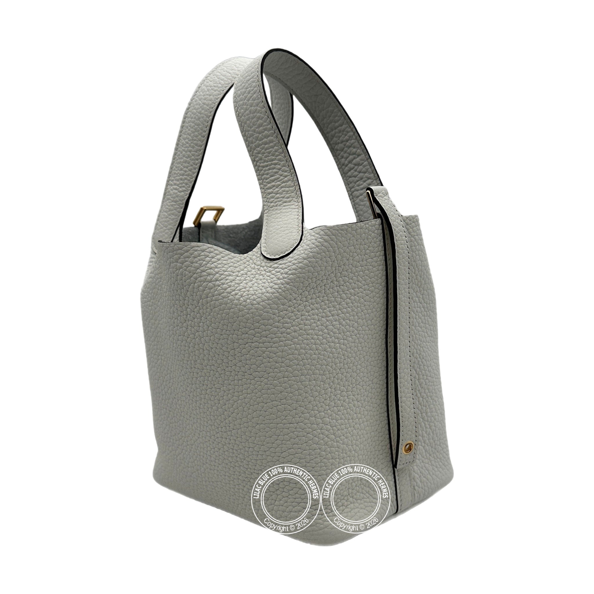Hermès Picotin 18 New White Tourillion Clemence Gold Hardware — view 8