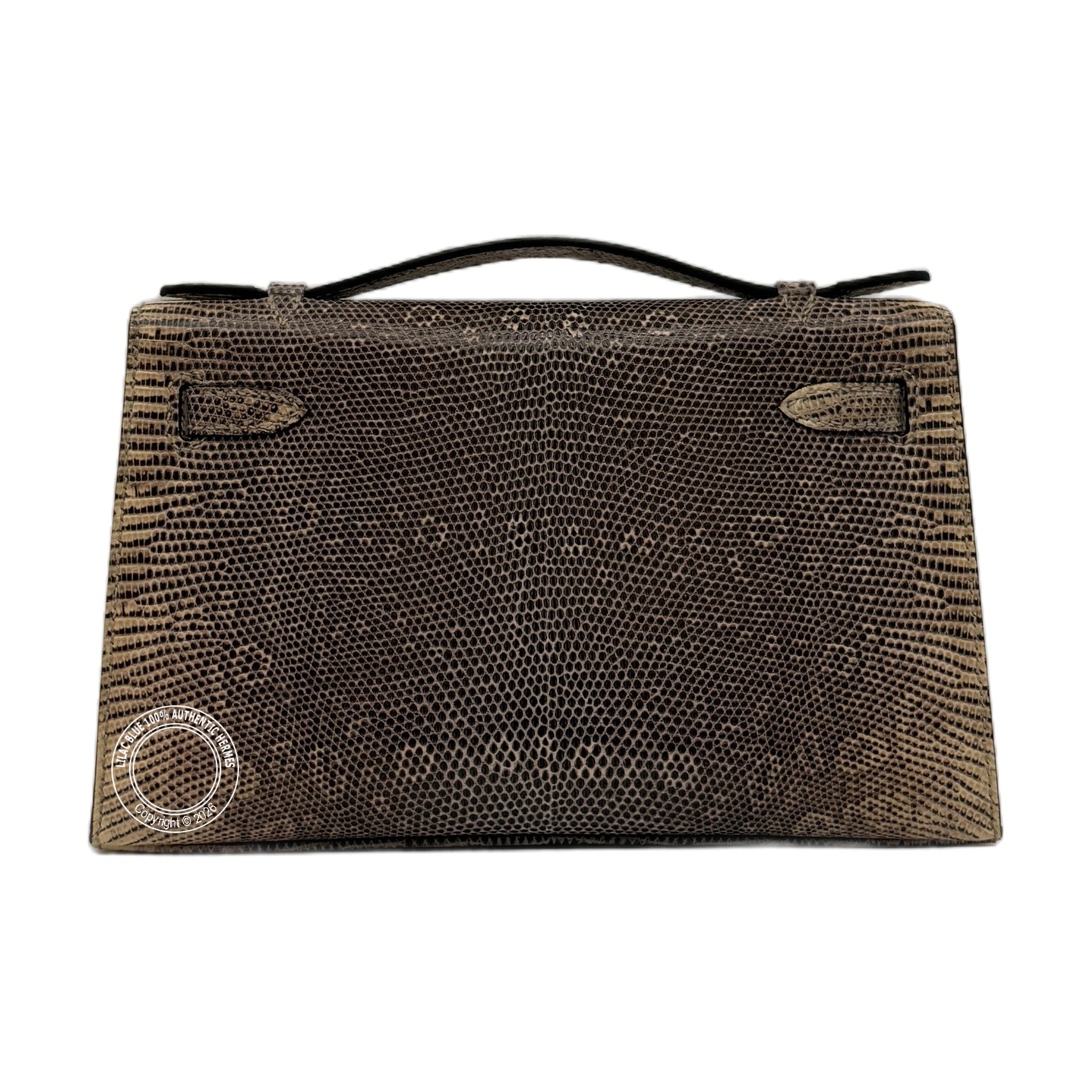 Hermès Kelly Pochette Ombre Lizard Ombre  Palladium Hardware — view 3