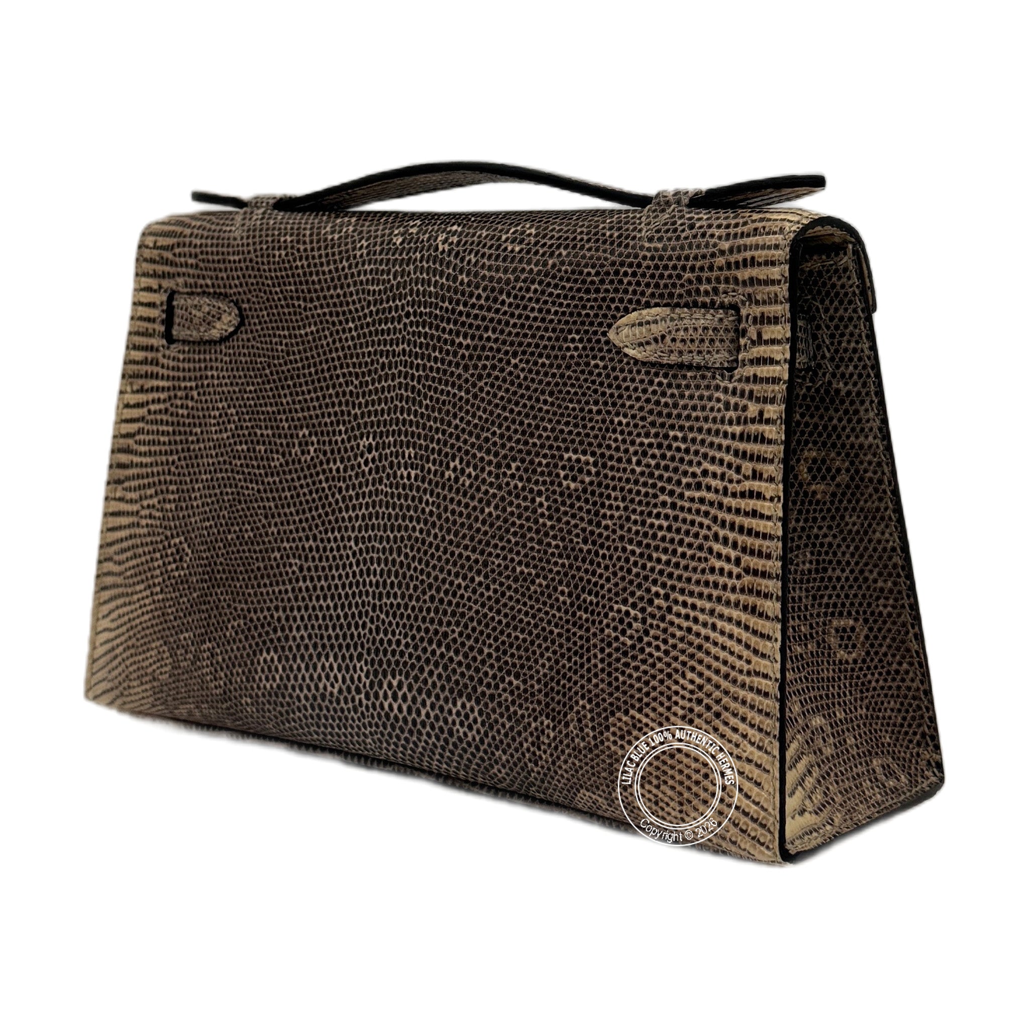 Hermès Kelly Pochette Ombre Lizard Ombre  Palladium Hardware — view 8