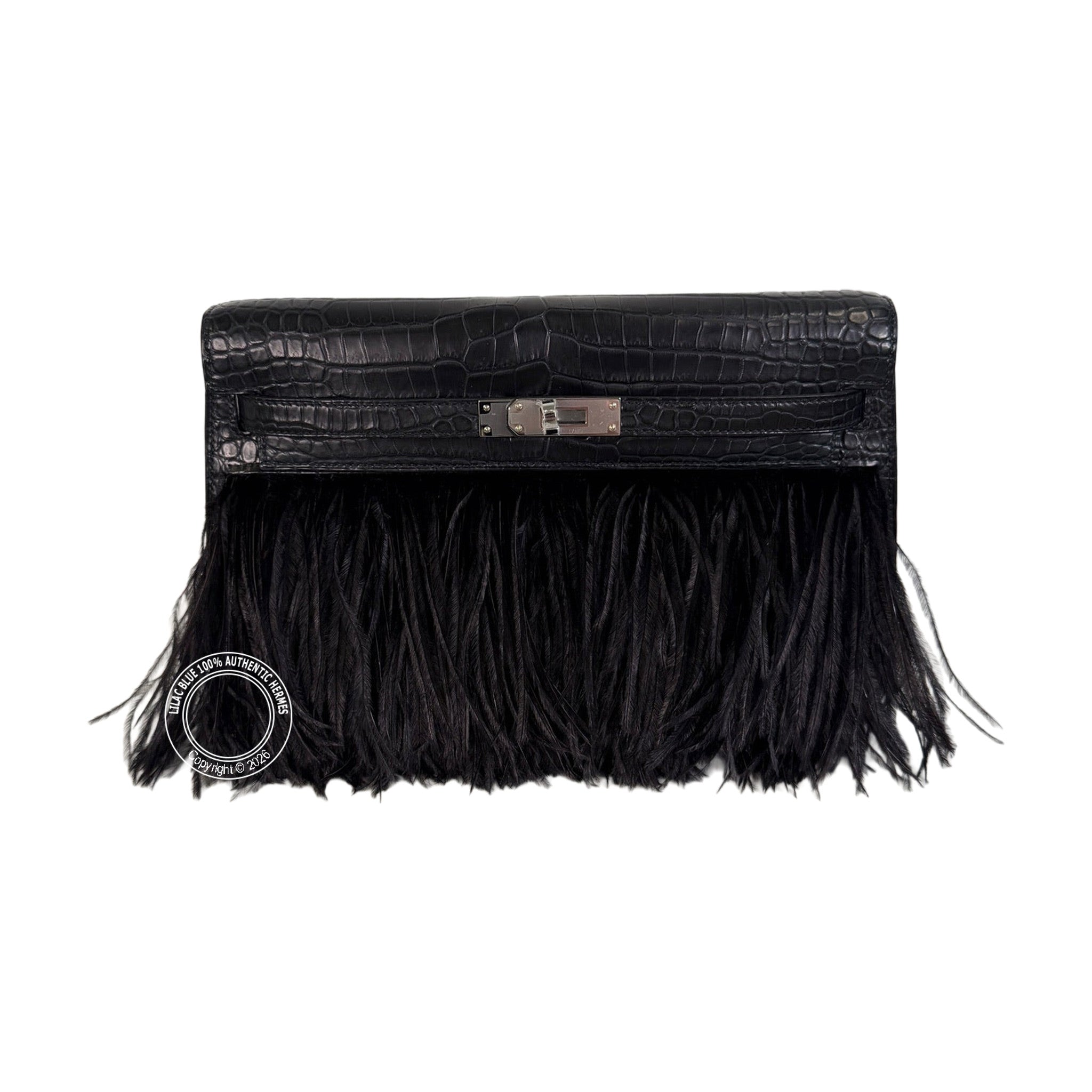 Kelly Elan Foile Black Matte Porosus Palladium Hardware