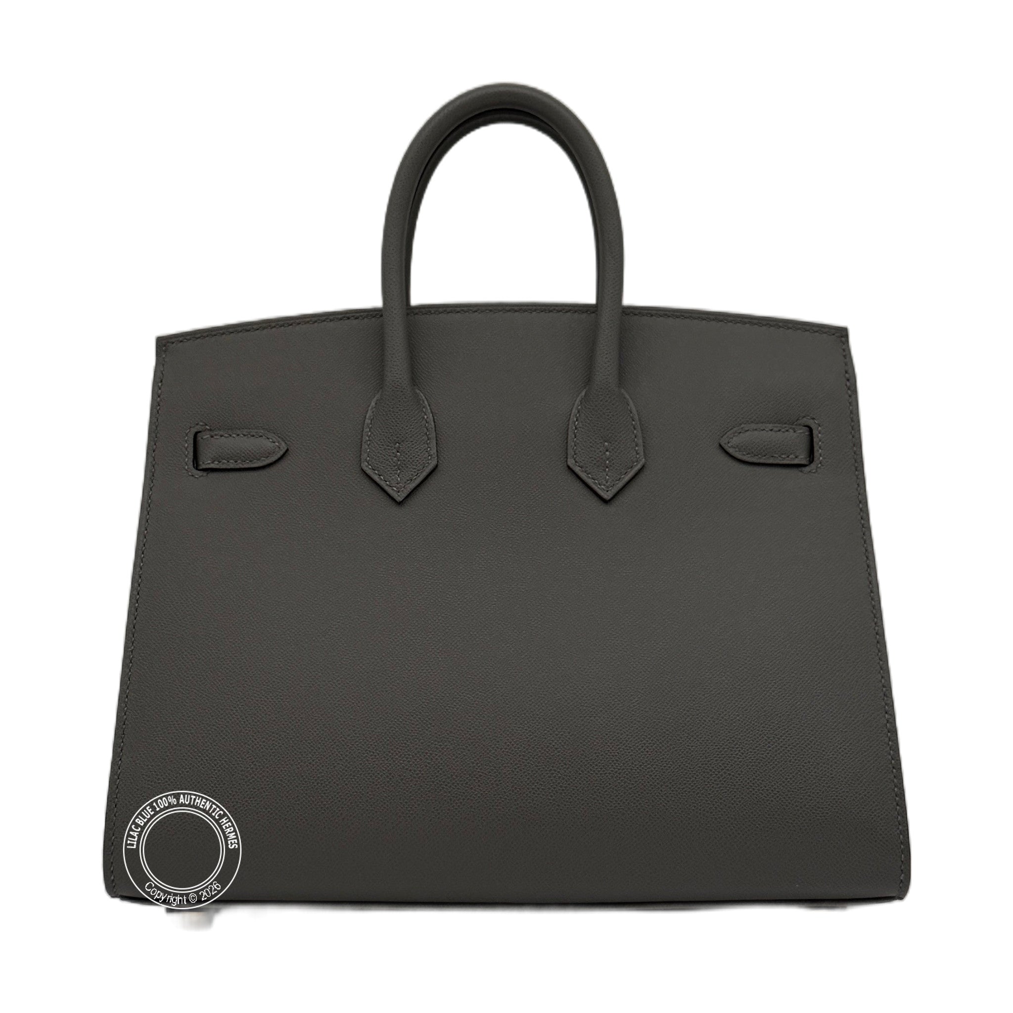 Hermès Birkin 25 Sellier Gris Meyer Madame Gold Hardware — view 3