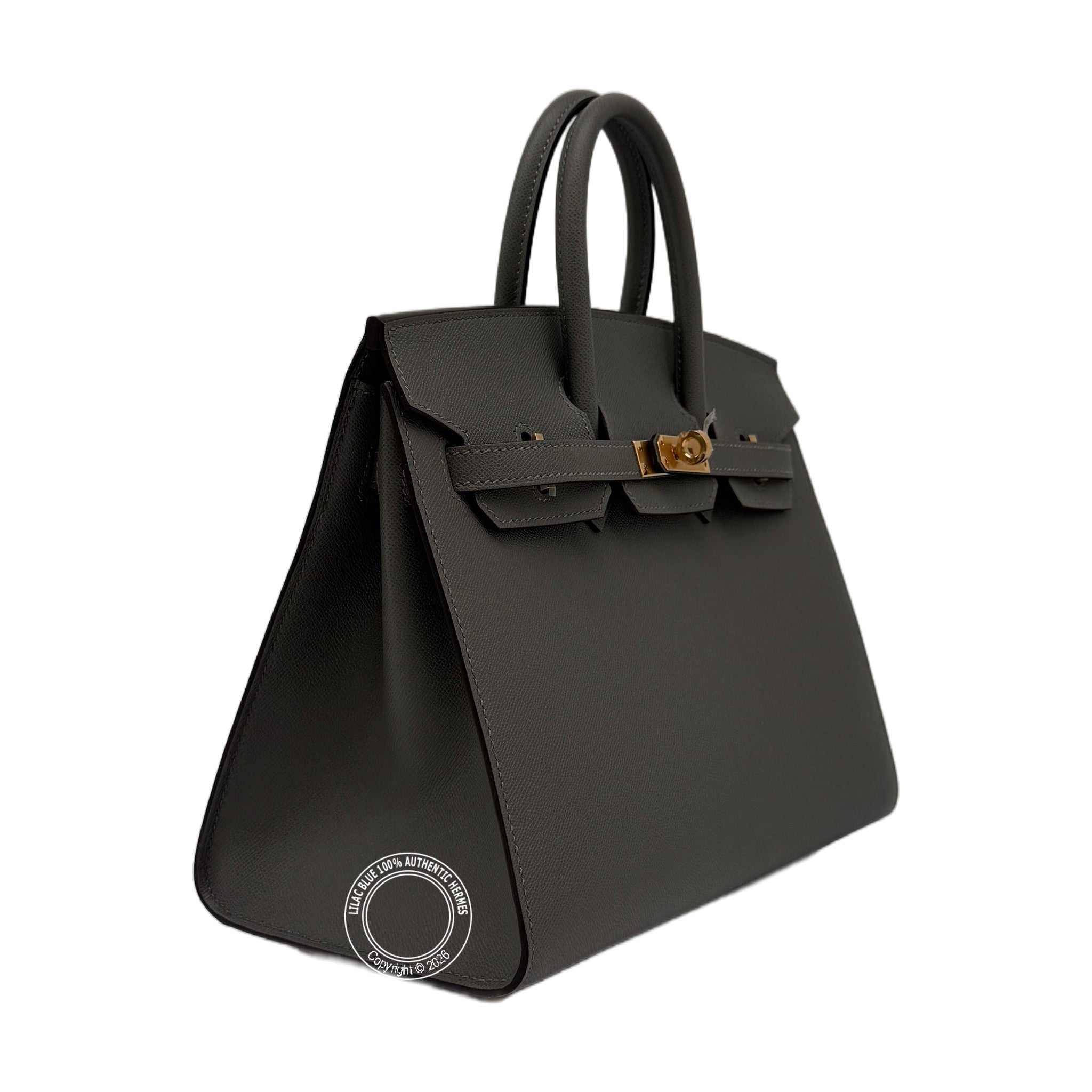 Hermès Birkin 25 Sellier Gris Meyer Madame Gold Hardware — view 4