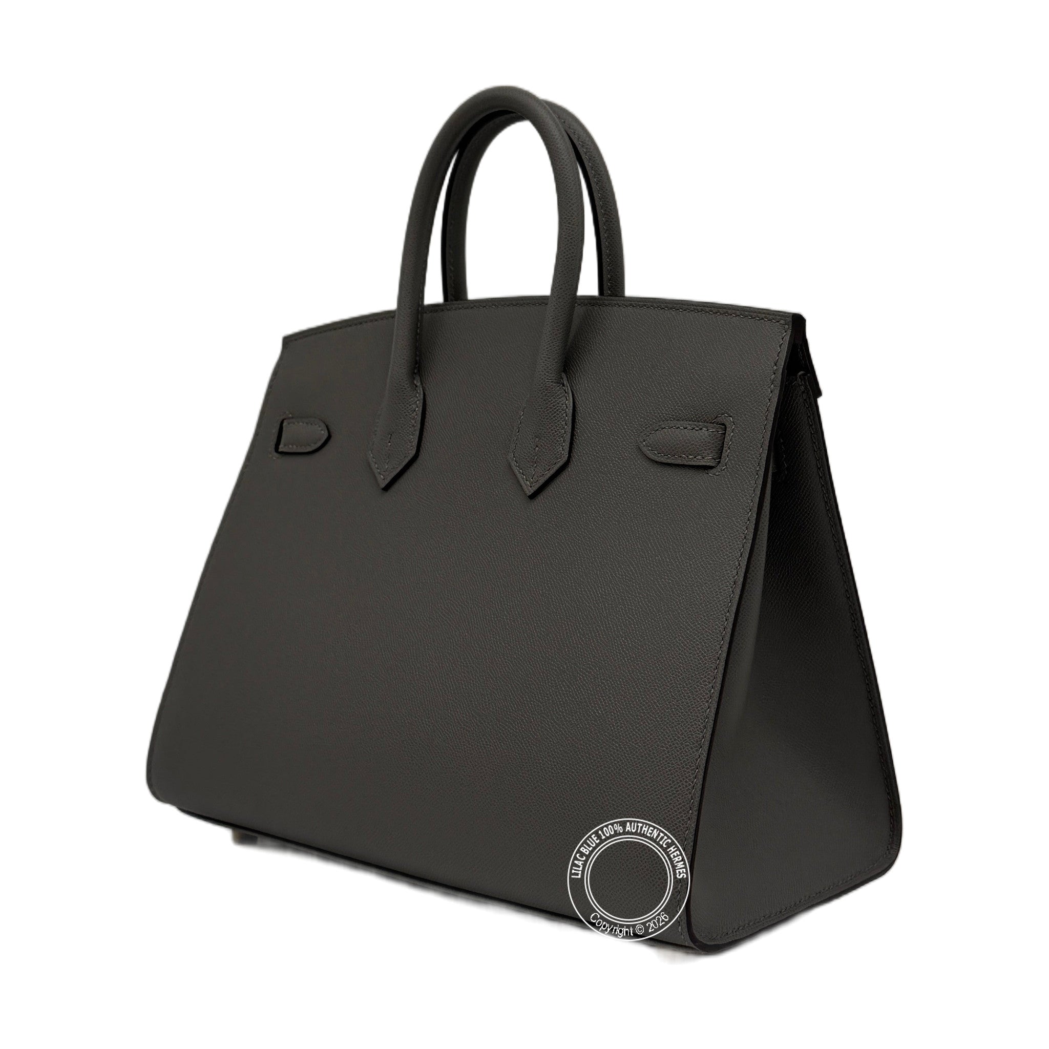 Hermès Birkin 25 Sellier Gris Meyer Madame Gold Hardware — view 8