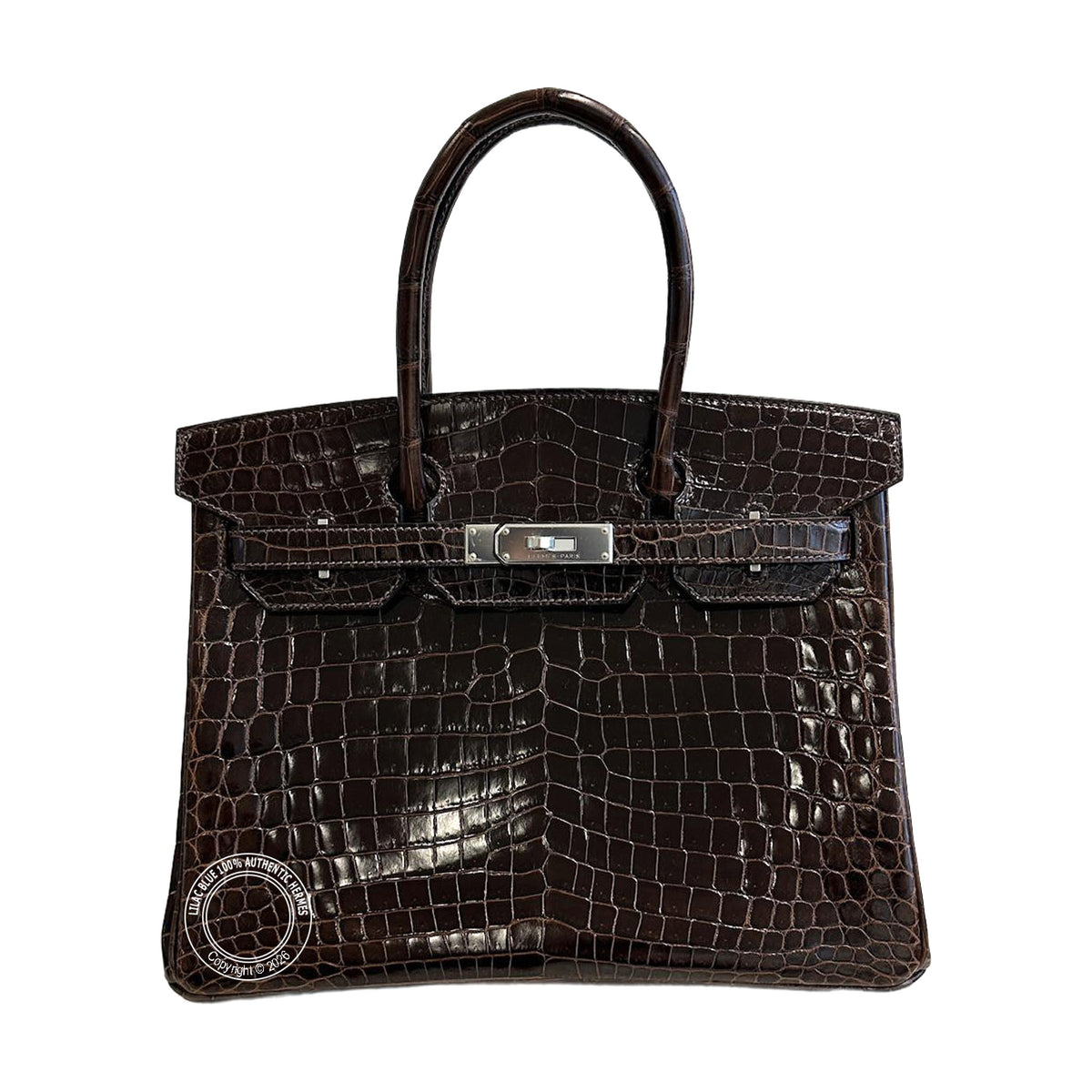 Hermès Birkin 30 Havana Shiny Niloticus Palladium Hardware