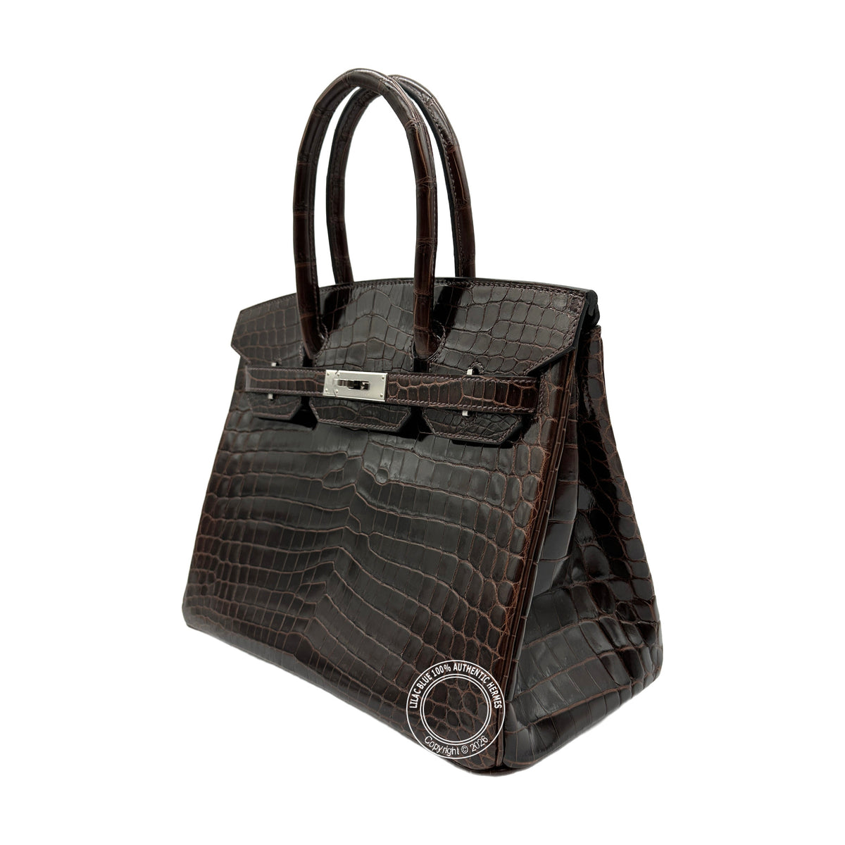 Hermès Birkin 30 Havana Shiny Niloticus Palladium Hardware — view 5