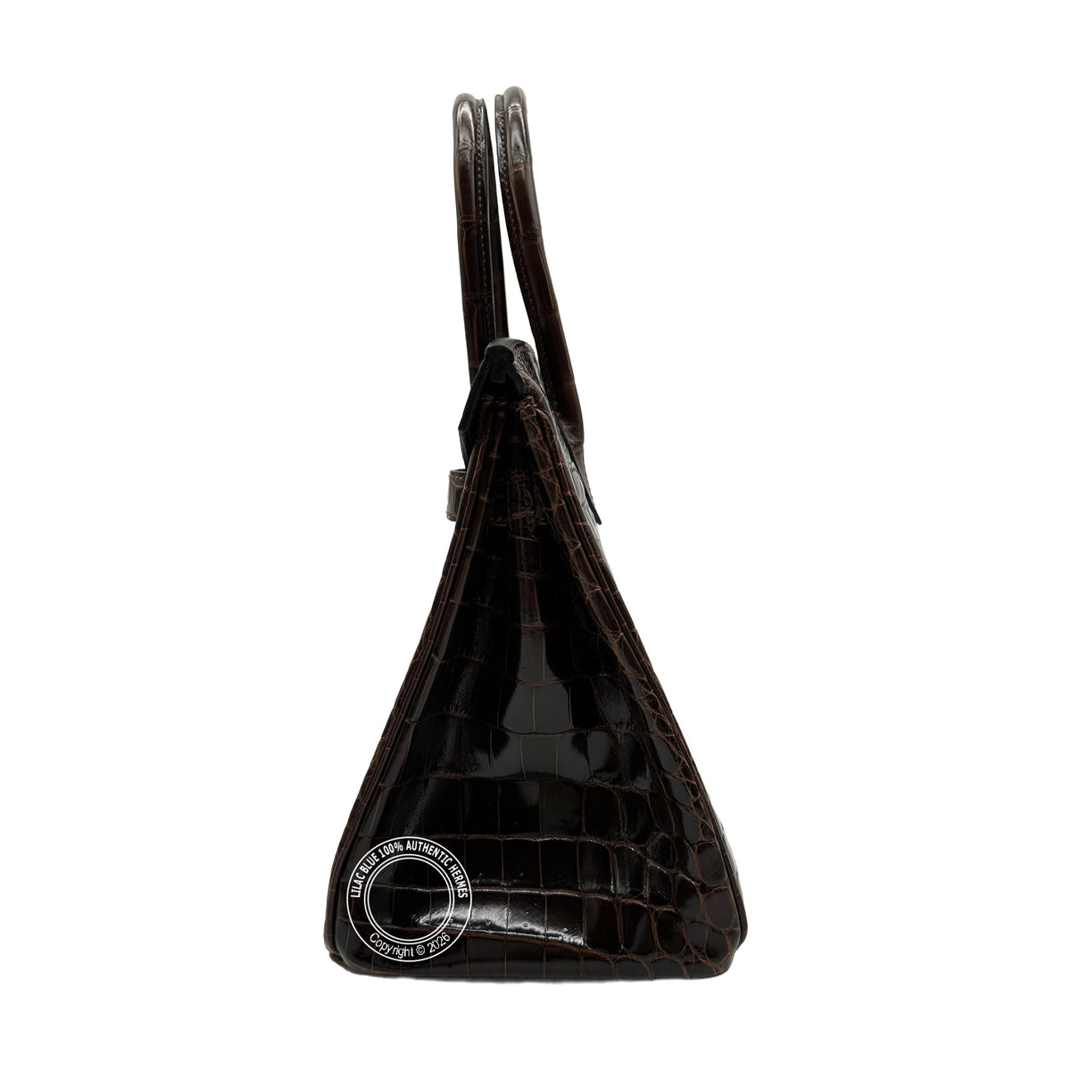 Hermès Birkin 30 Havana Shiny Niloticus Palladium Hardware — view 6