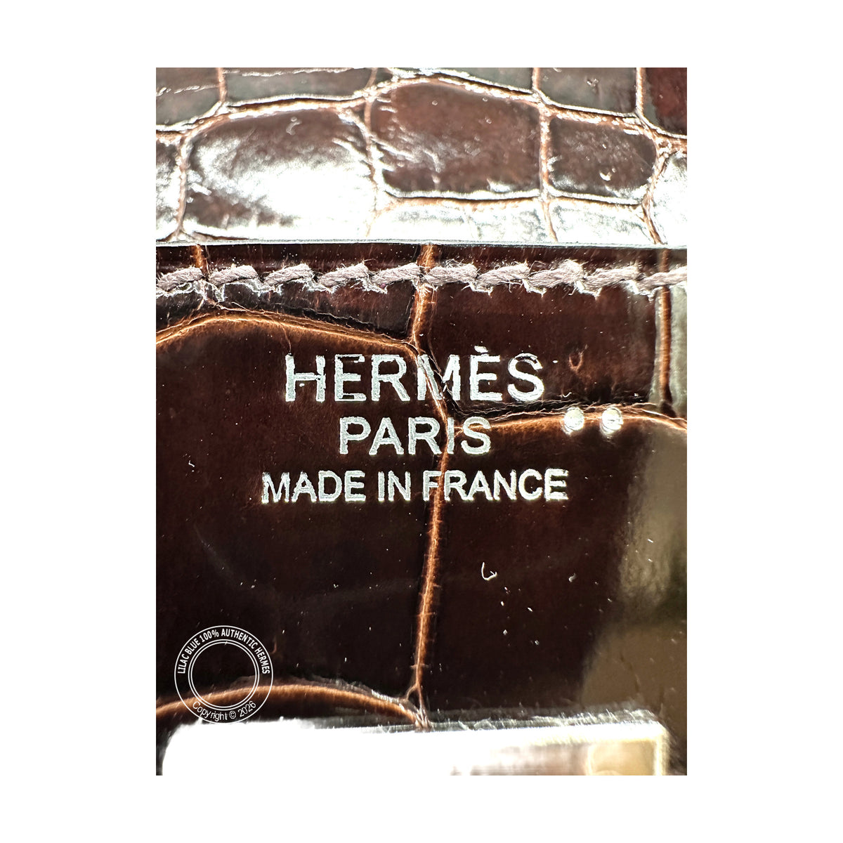 Hermès Birkin 30 Havana Shiny Niloticus Palladium Hardware — view 9