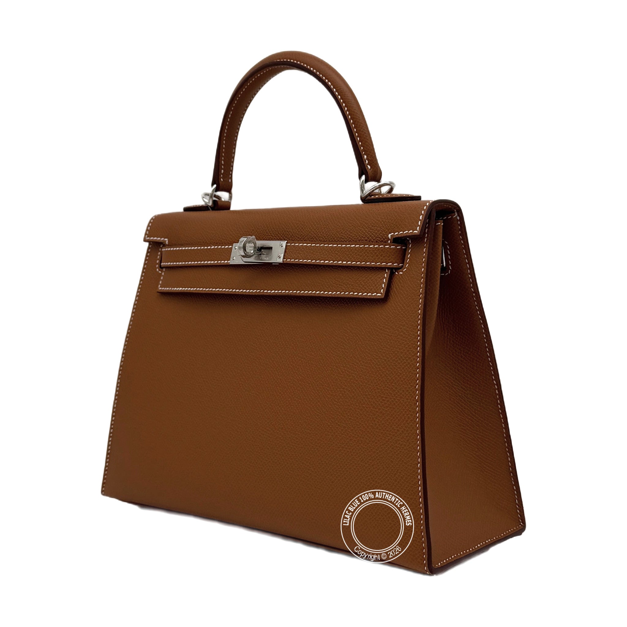Hermès Kelly 25 Gold Epsom Palladium Hardware — view 5
