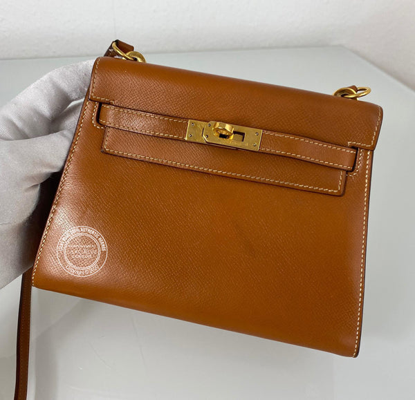 Hermès Kelly 20cm Gold Courcheval GHW - Vintage
