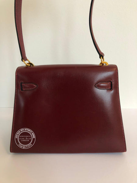 Hermès Kelly 20cm Rouge H Box GHW - Vintage