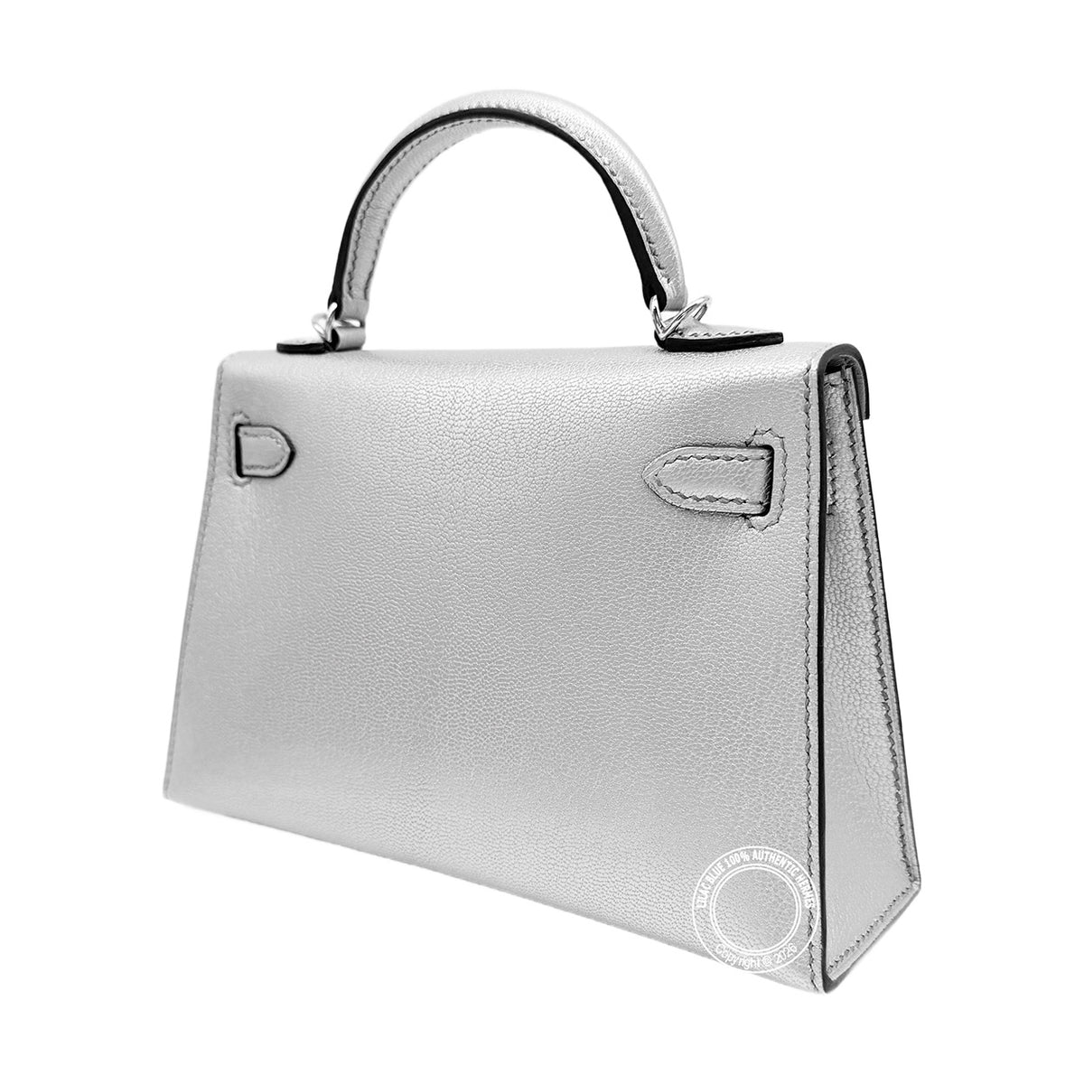Hermès Kelly 20cm Argent Chevre PHW