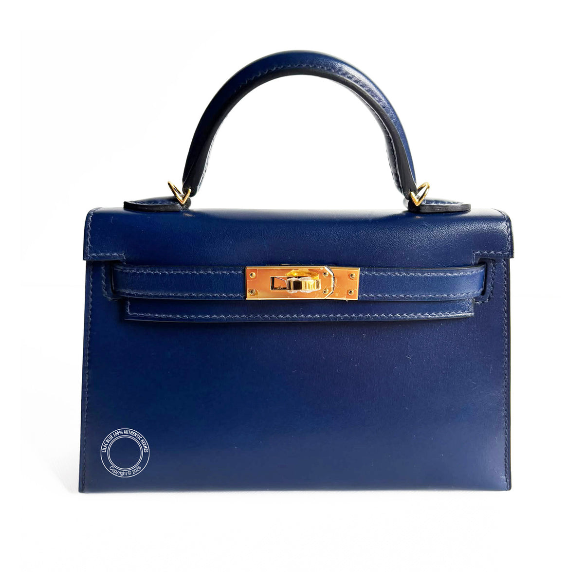 Hermès Kelly 20cm Bleu Saphir Box GHW