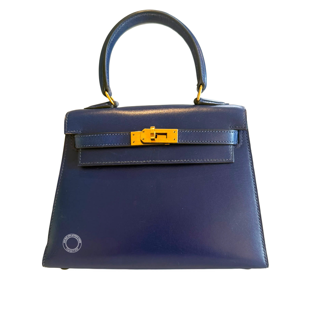 Hermès Kelly 20cm Bleu Saphir Box GHW - Vintage