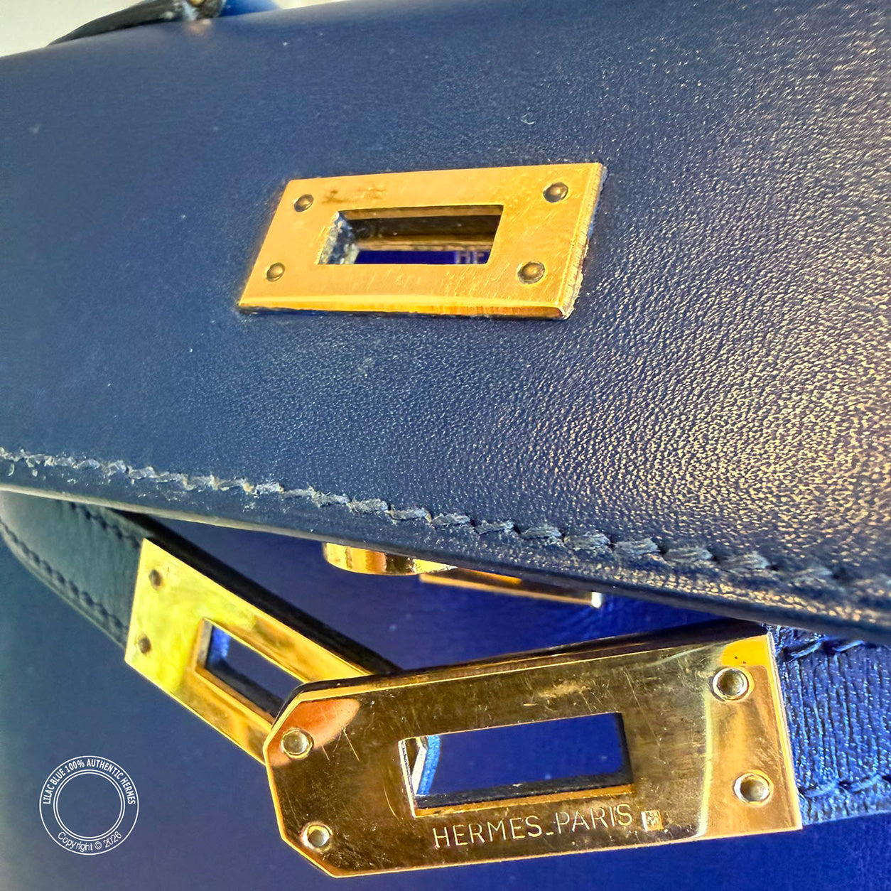 Hermès Kelly 20cm Bleu Saphir Box GHW - Vintage