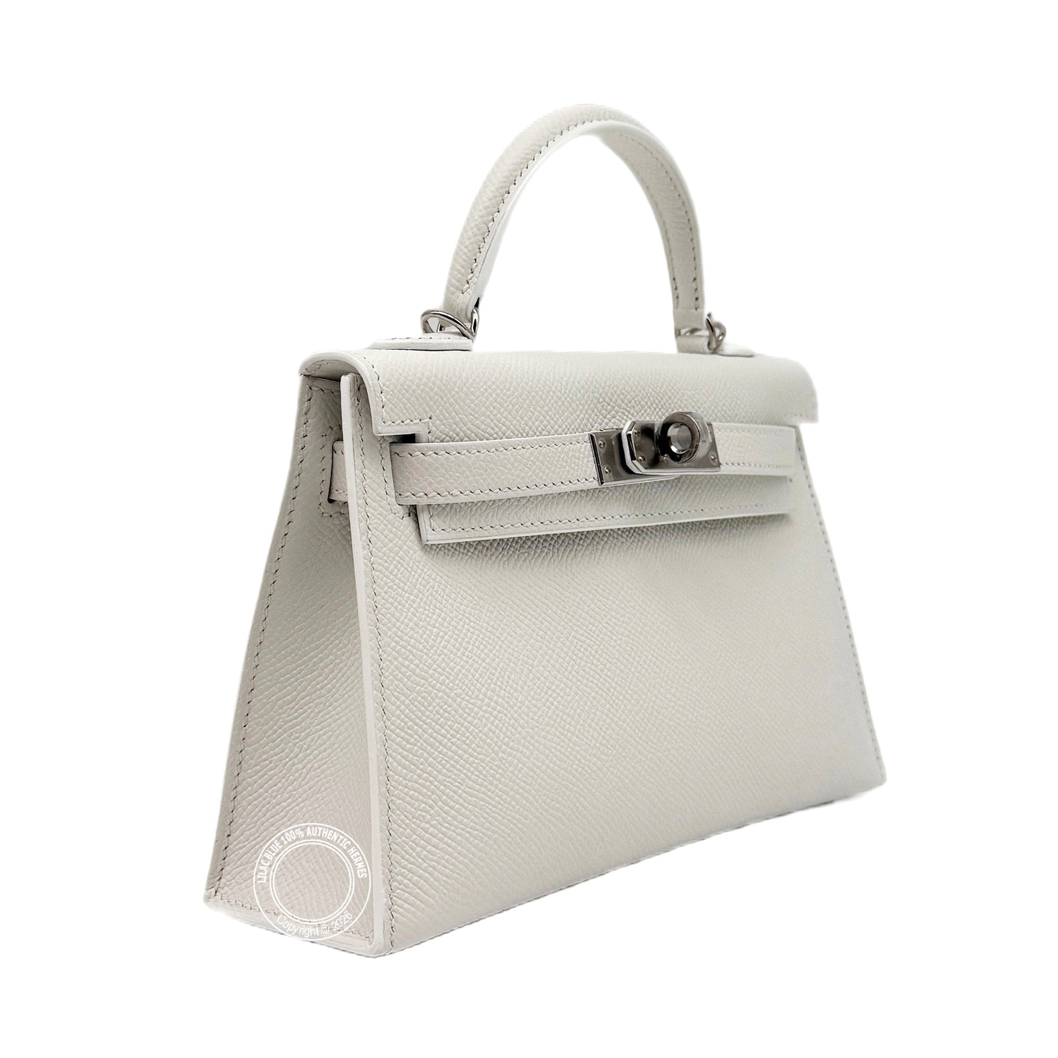 Hermès Kelly 20cm New White Epsom PHW
