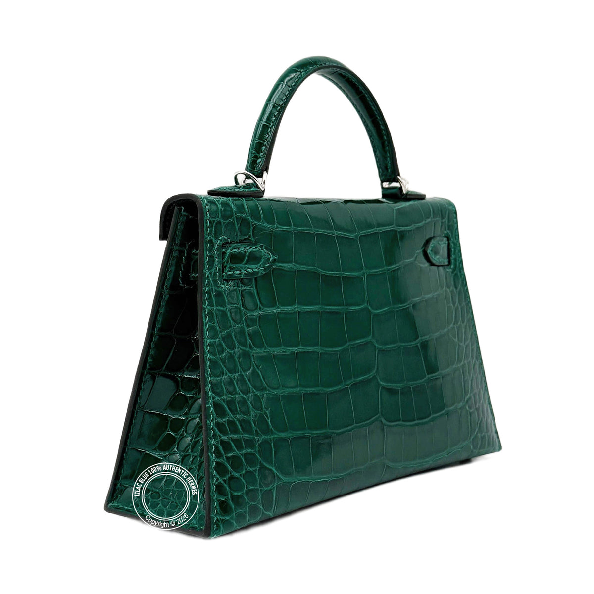 Hermès Kelly 20cm Vert Emeraude Shiny Alligator PHW