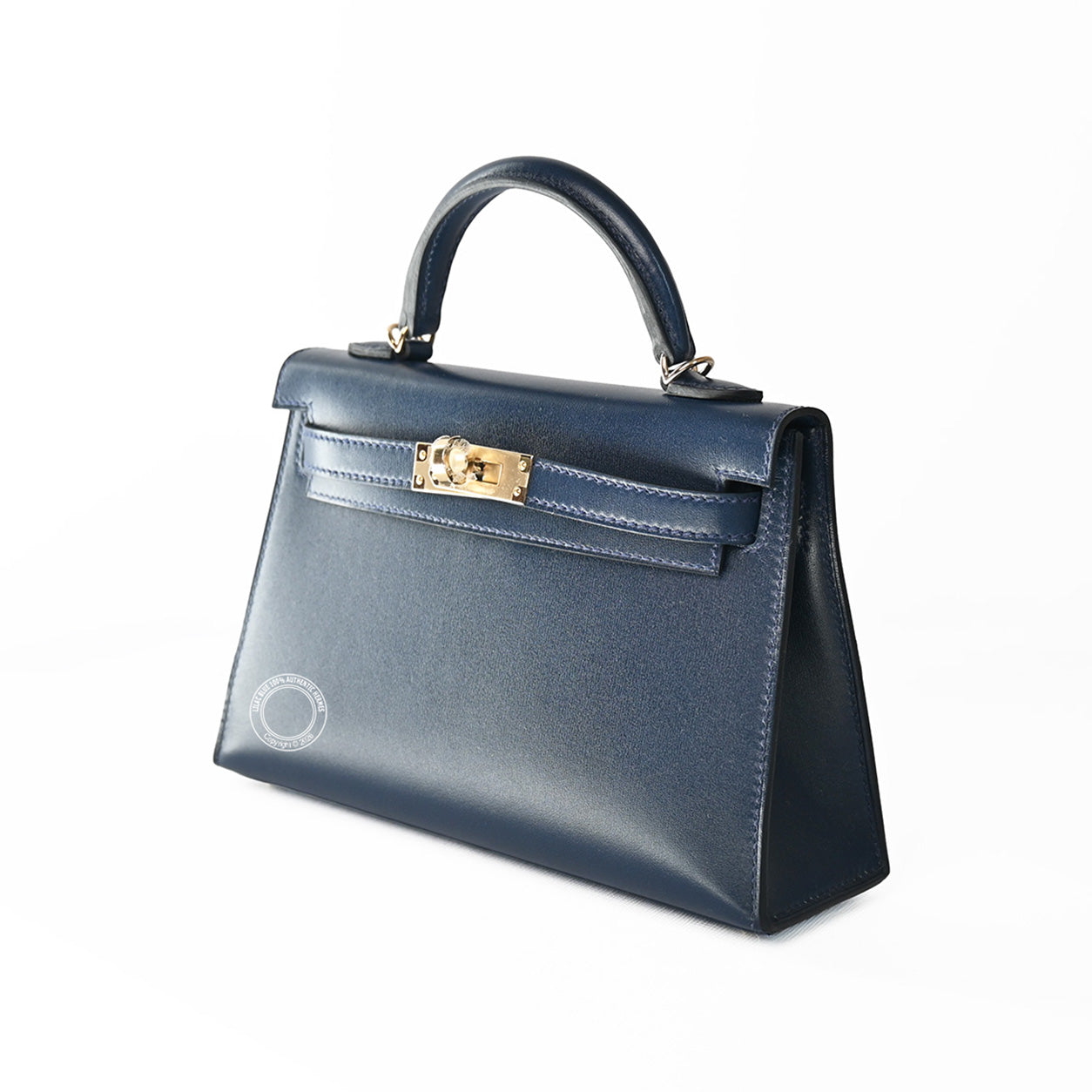 Hermès Kelly 20cm Bleu Abysse Box PBHW