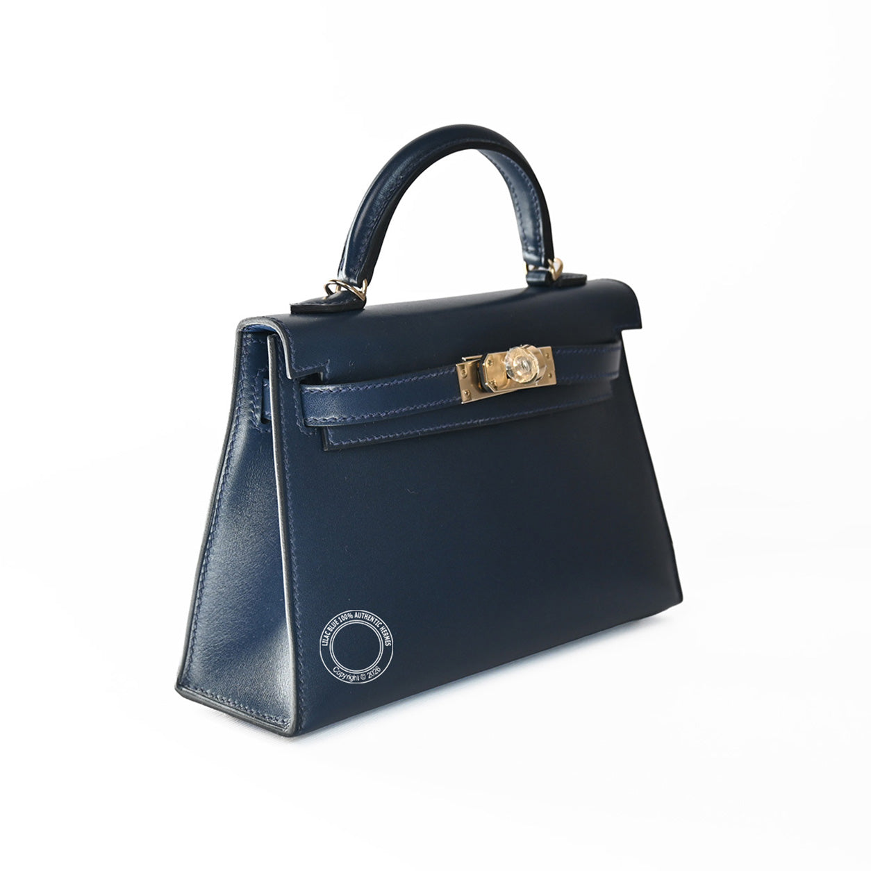 Hermès Kelly 20cm Bleu Abysse Box PBHW