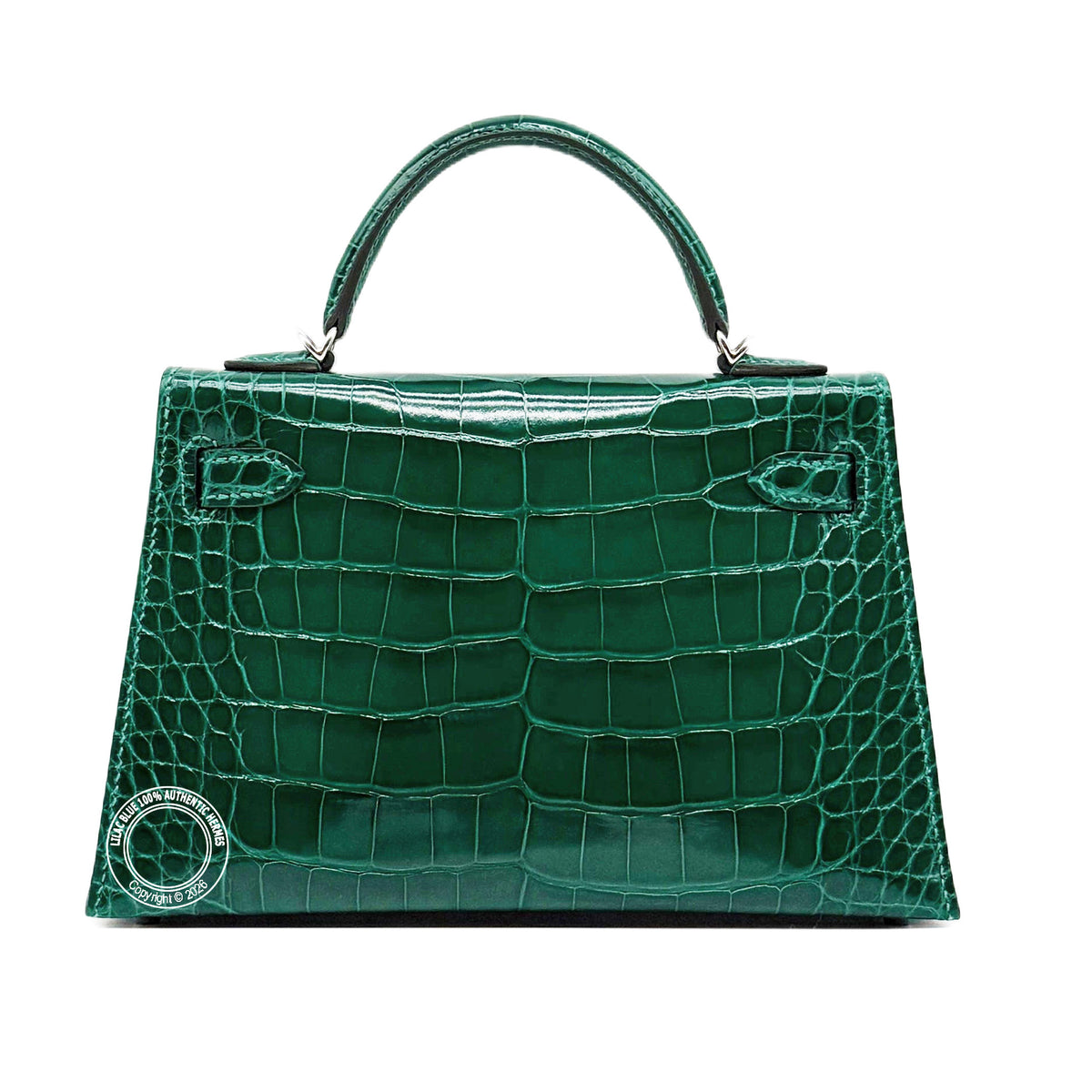 Hermès Kelly 20cm Vert Emeraude Shiny Alligator PHW