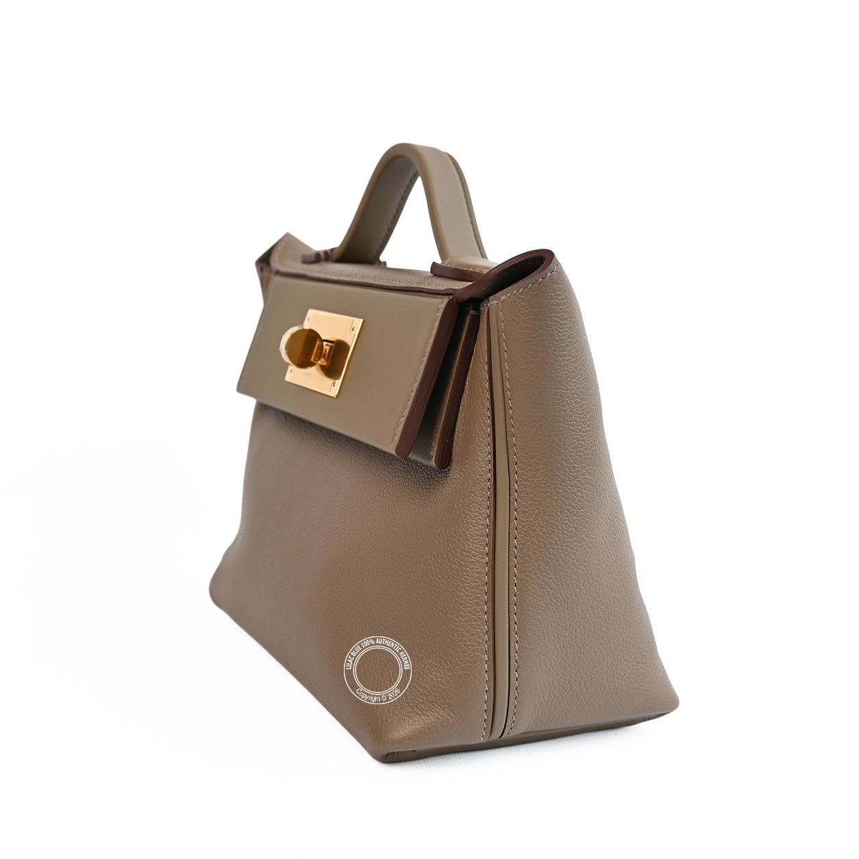Hermès 24 24 21cm Etoupe Evercolor/Swift GHW
