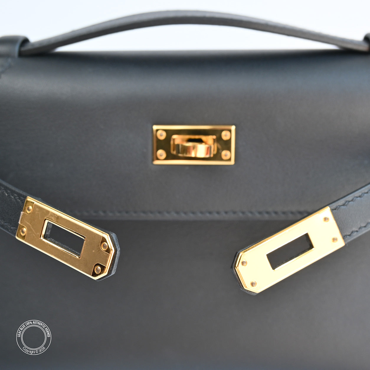 Hermès Kelly 22cm Black Pochette Swift GHW