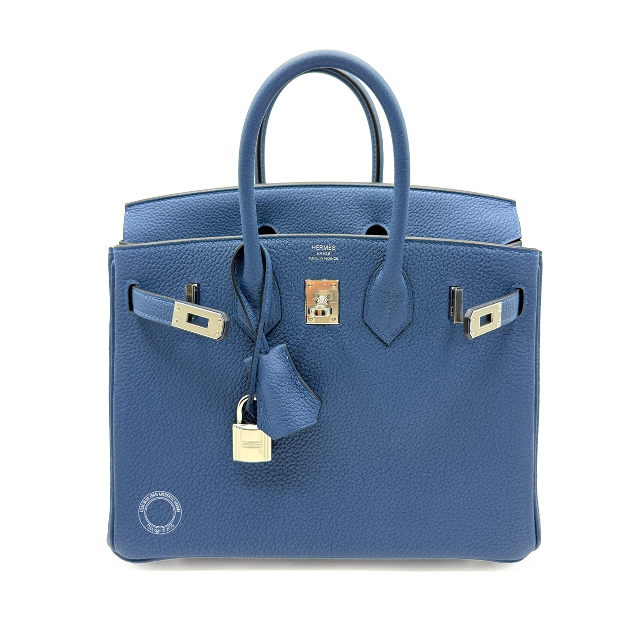 Hermes Birkin 25cm Bleu Tie Togo PHW