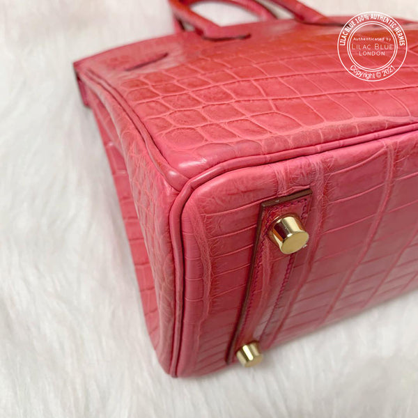 Hermès Birkin 25cm Bougainvillea Matte Croc GHW