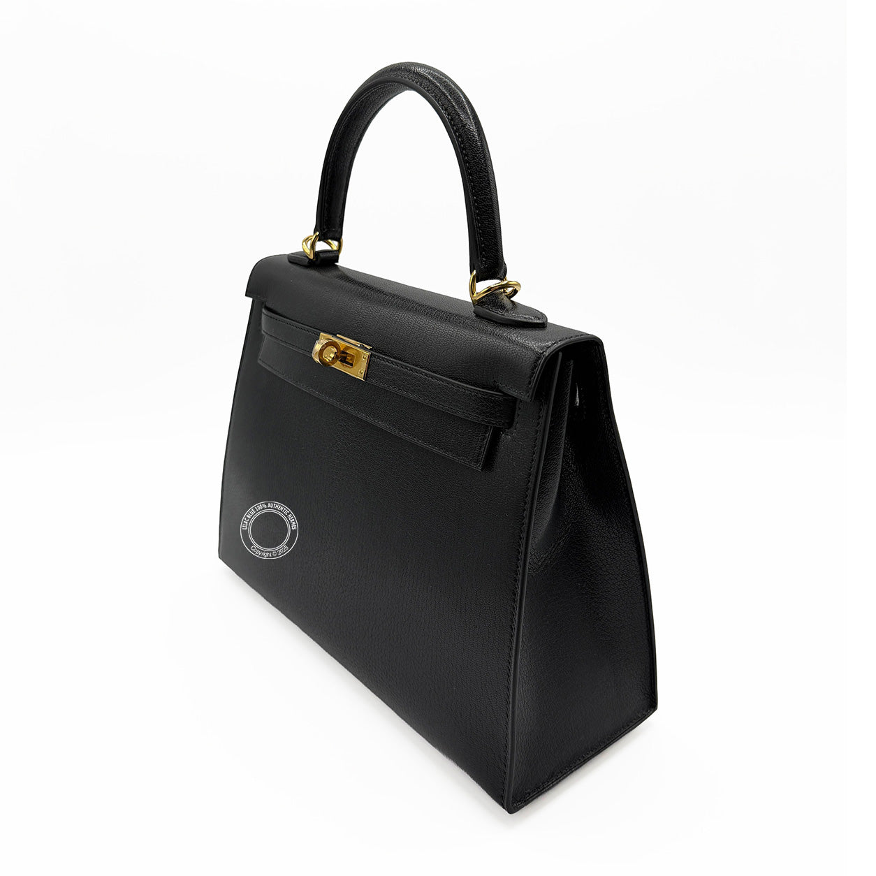 Hermès Kelly 25cm Black Chevre GHW