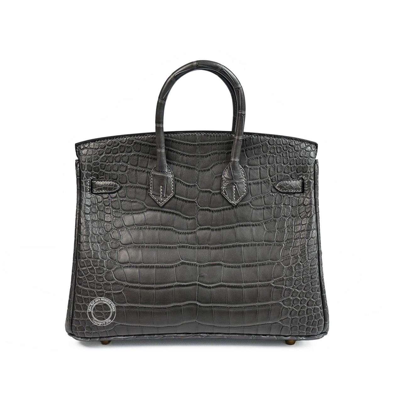 Hermès Birkin 25cm Graphite Matte Alligator GHW