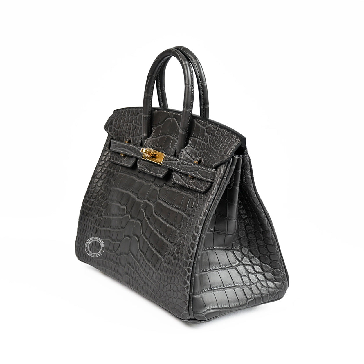 Hermès Birkin 25cm Graphite Matte Alligator GHW